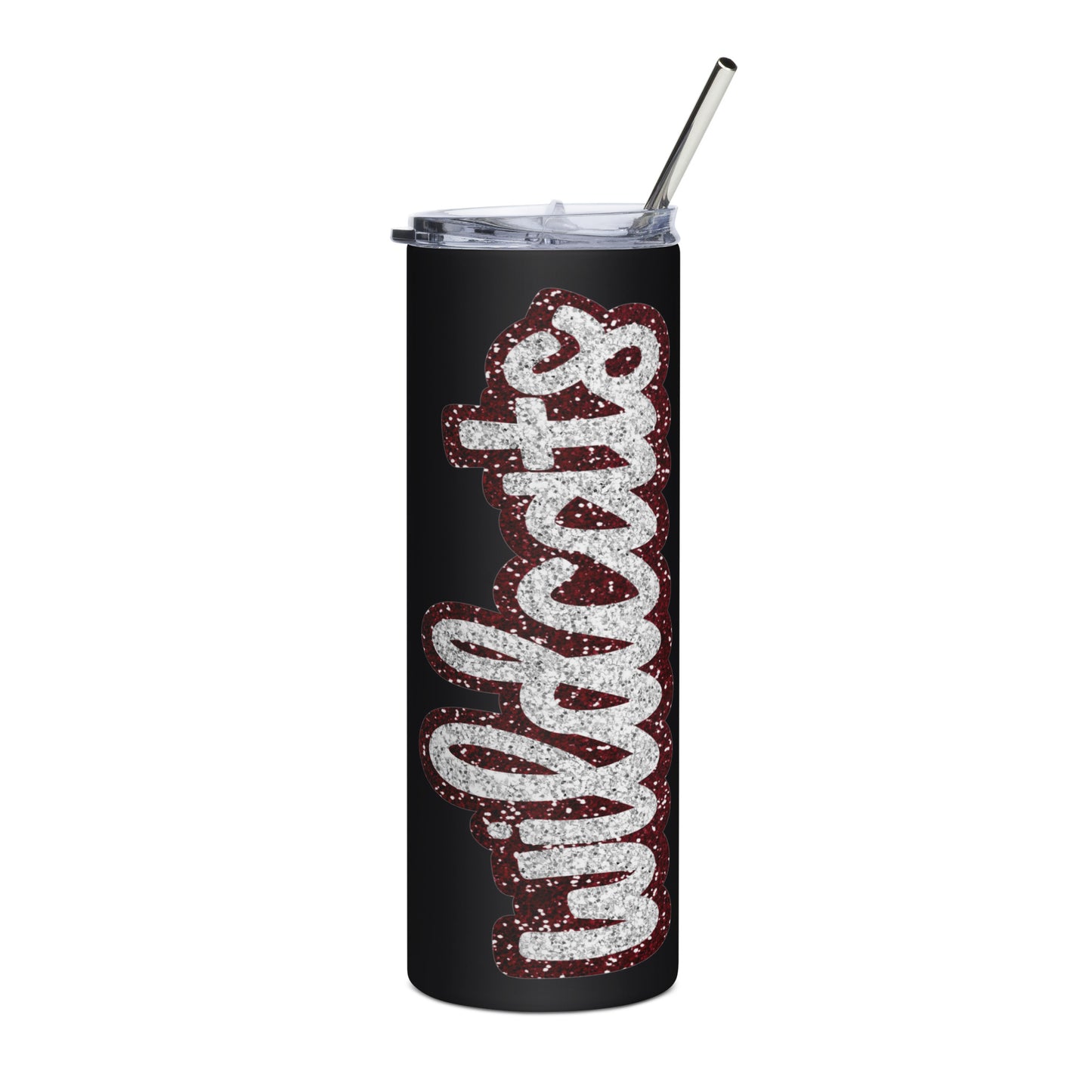 Black maroon wildcat Stainless steel tumbler