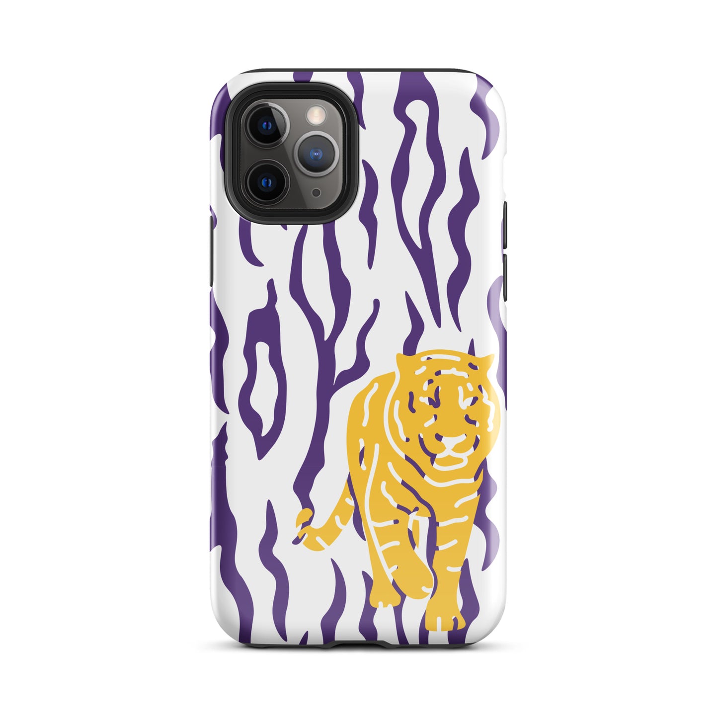 Gold Tiger Purple Stripe tough iPhone case