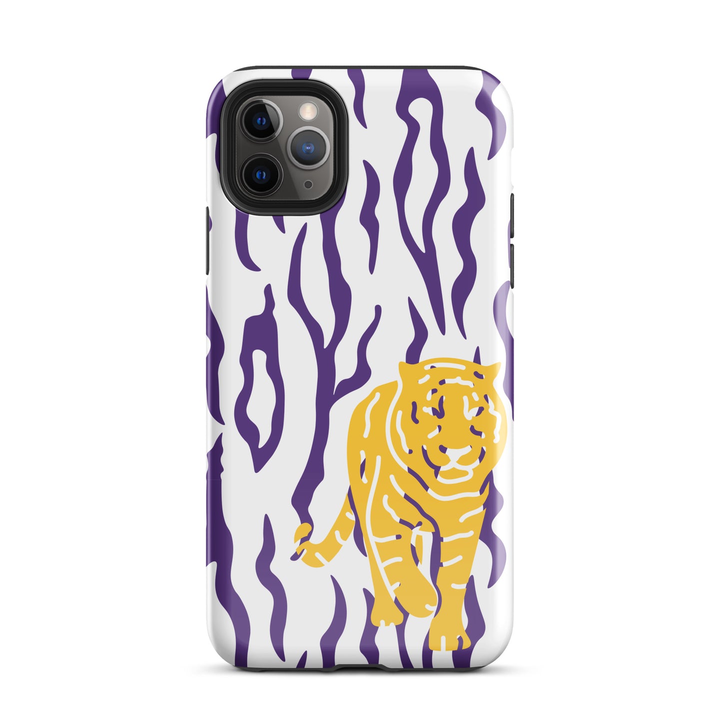 Gold Tiger Purple Stripe tough iPhone case