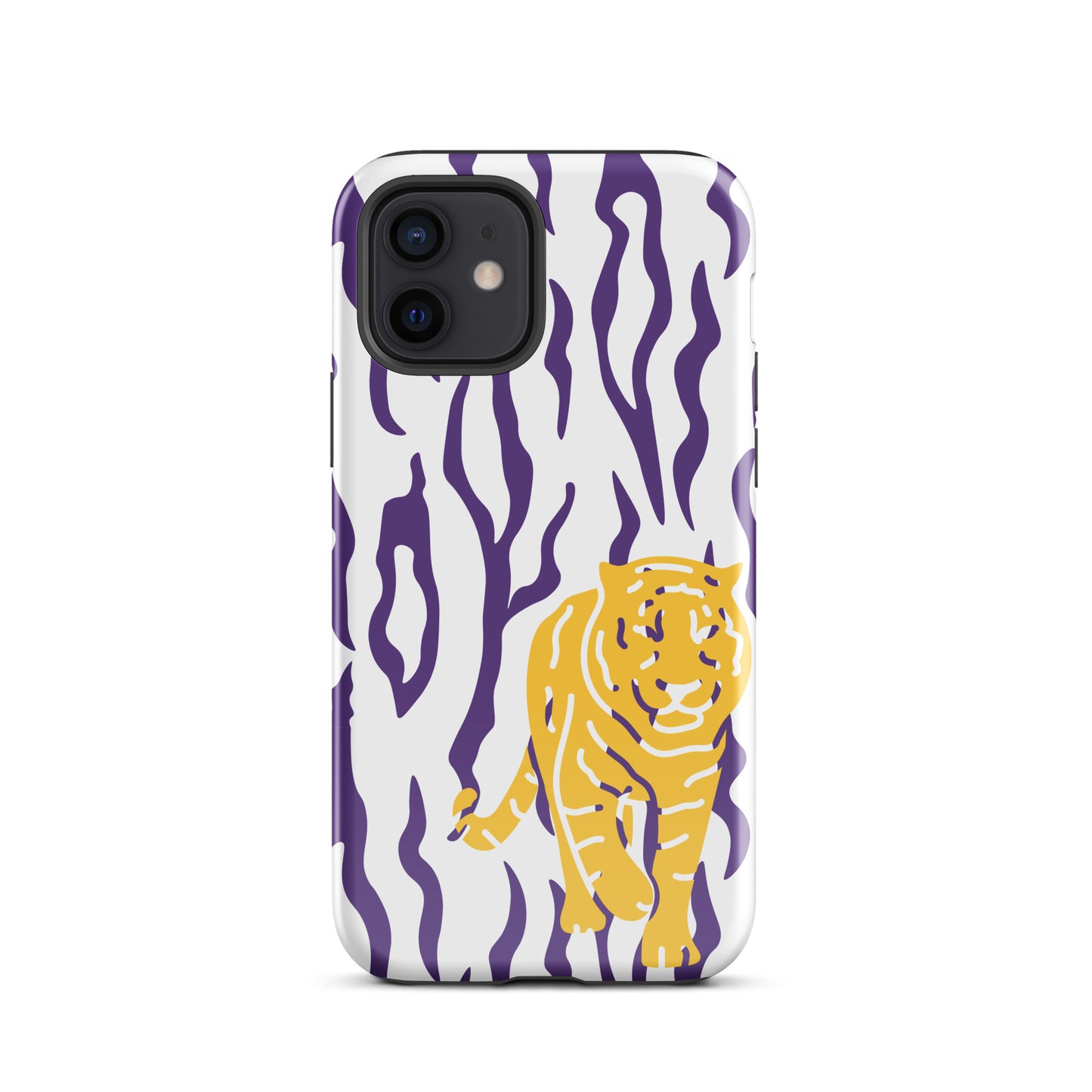 Gold Tiger Purple Stripe tough iPhone case