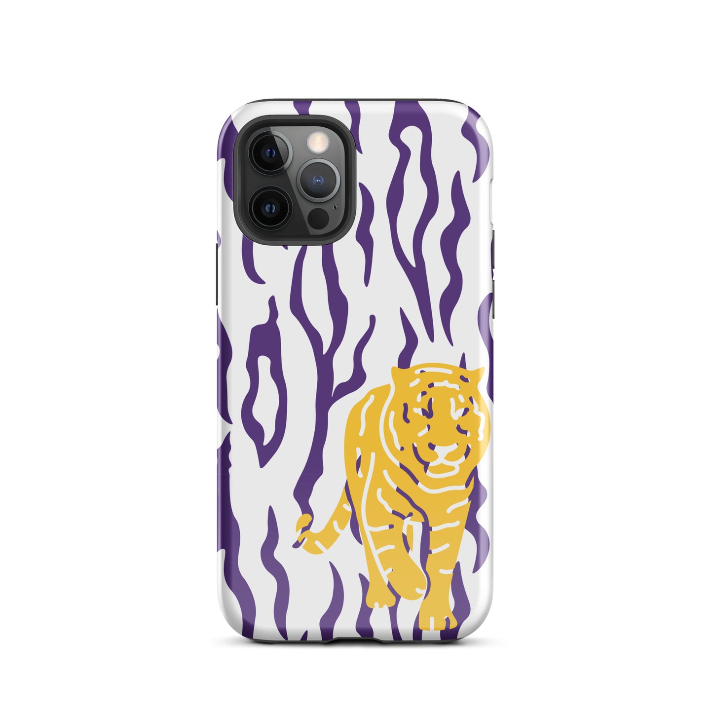 Gold Tiger Purple Stripe tough iPhone case