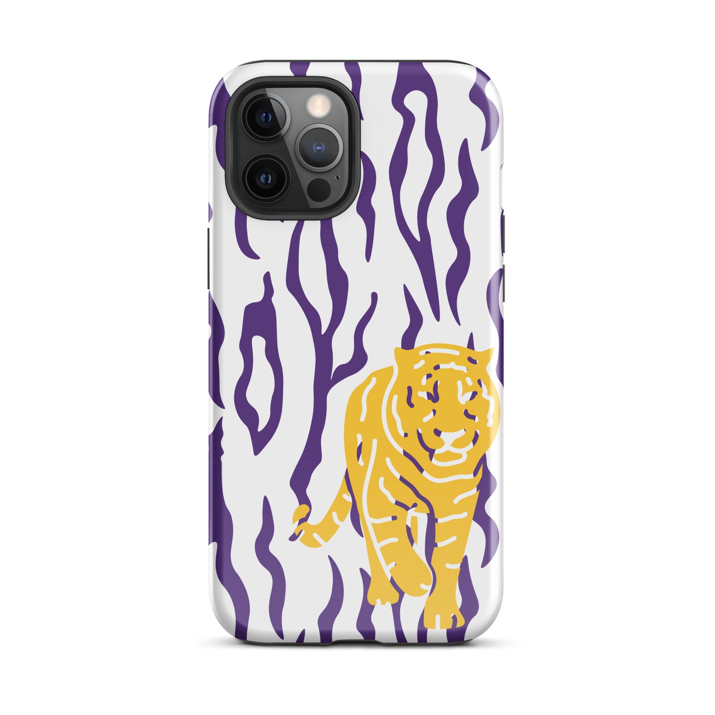 Gold Tiger Purple Stripe tough iPhone case