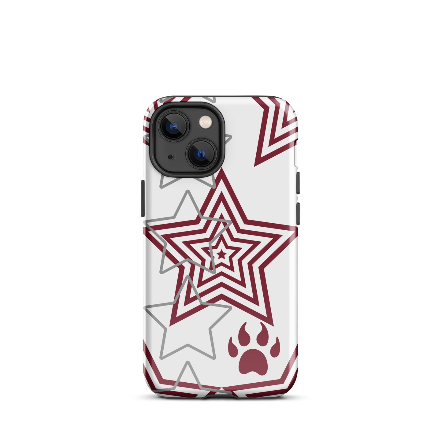 Maroon and Grey stars tough iPhone case