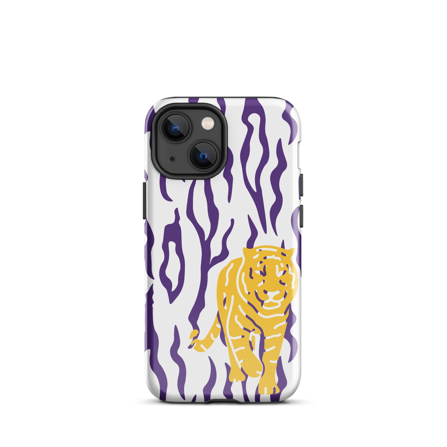 Gold Tiger Purple Stripe tough iPhone case