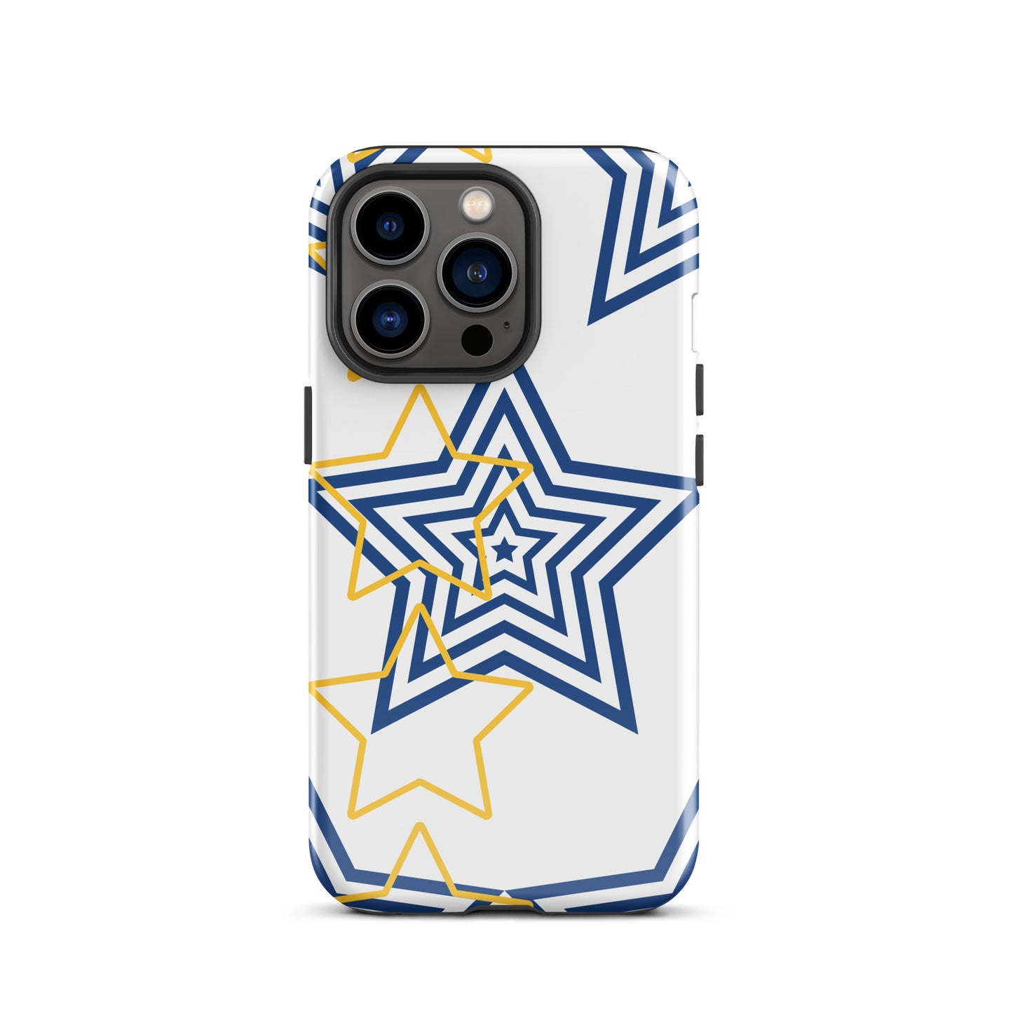 Royal blue and Gold stars tough iPhone case