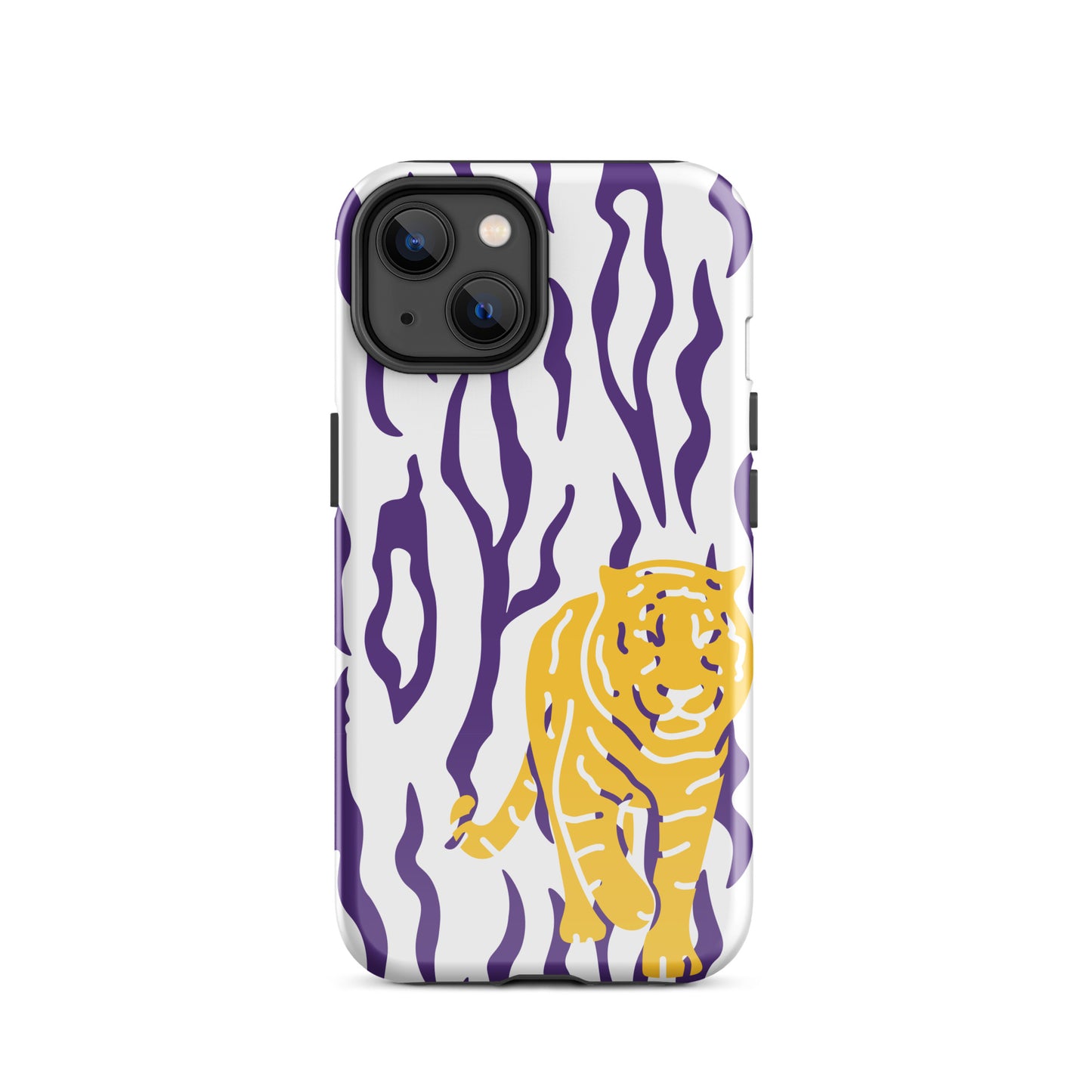 Gold Tiger Purple Stripe tough iPhone case
