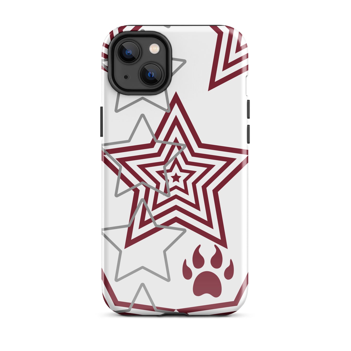 Maroon and Grey stars tough iPhone case