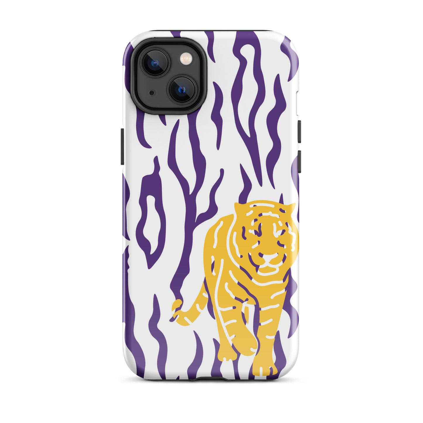 Gold Tiger Purple Stripe tough iPhone case