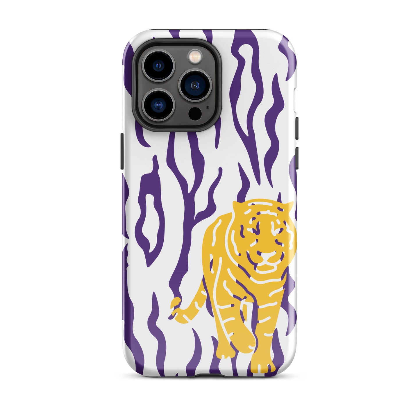 Gold Tiger Purple Stripe tough iPhone case