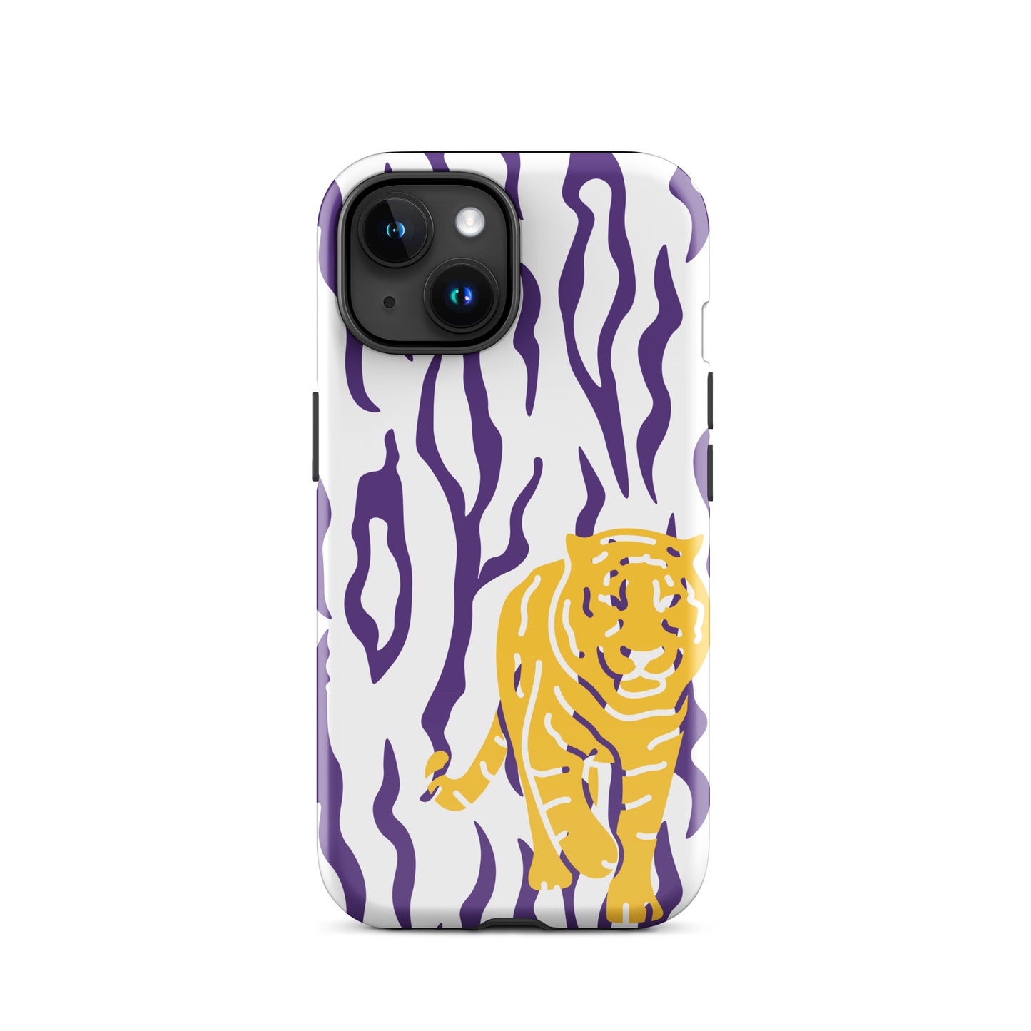 Gold Tiger Purple Stripe tough iPhone case