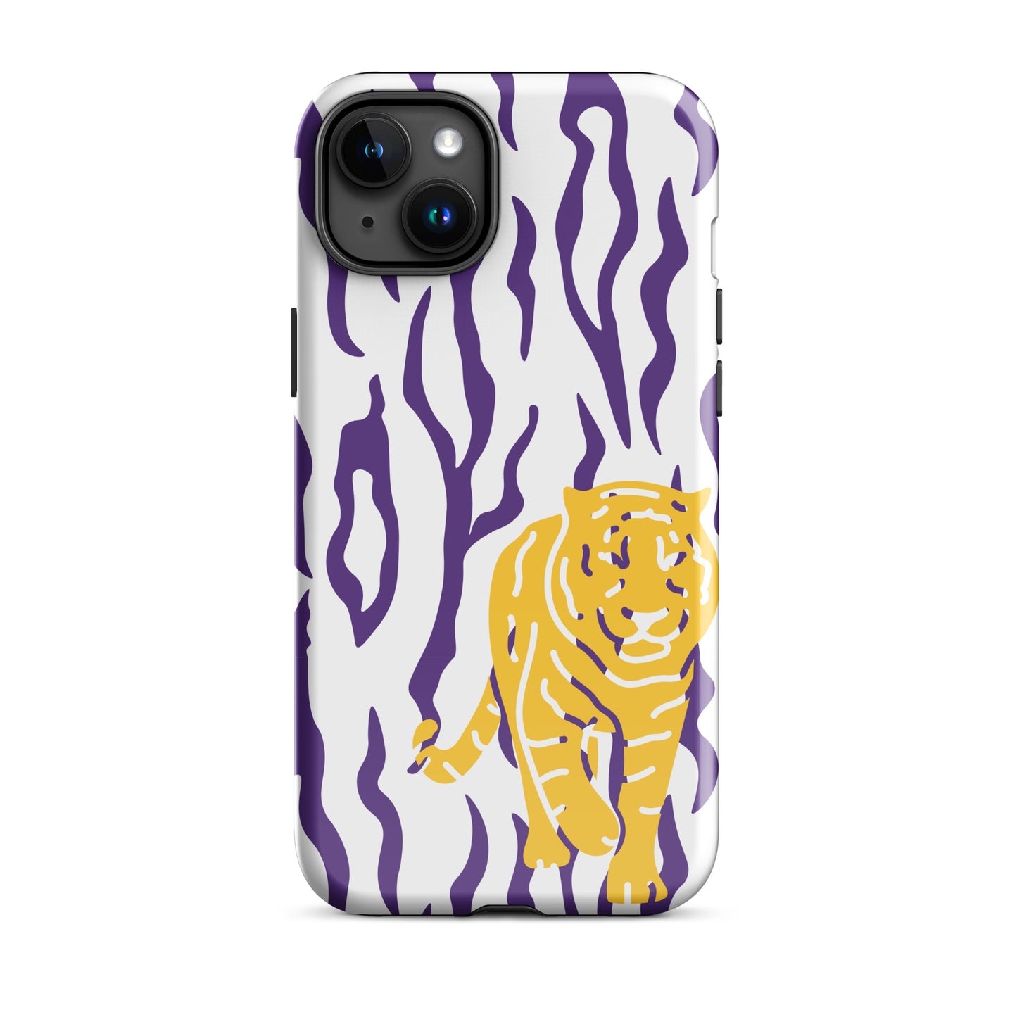 Gold Tiger Purple Stripe tough iPhone case