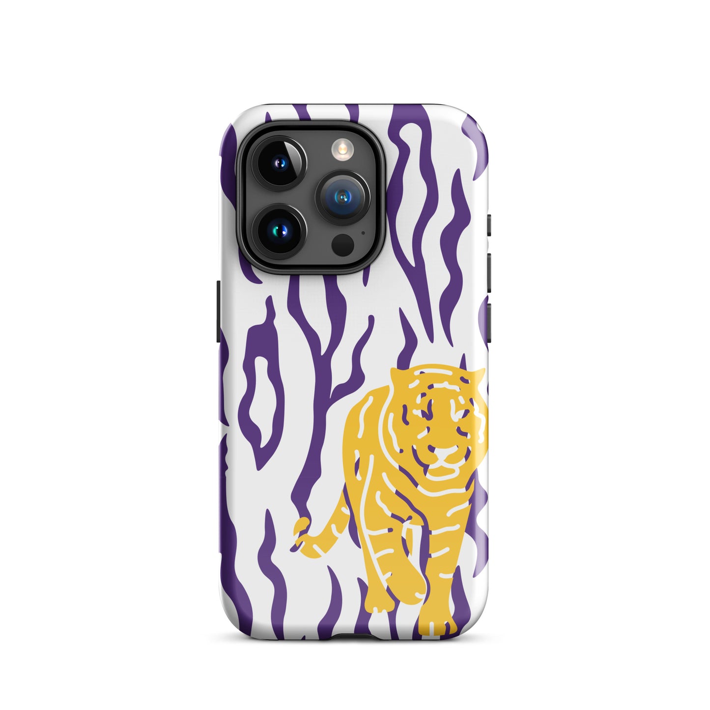 Gold Tiger Purple Stripe tough iPhone case