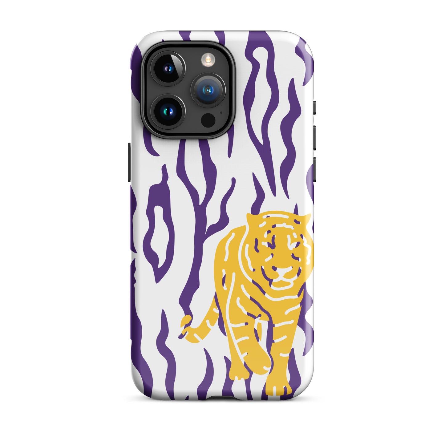 Gold Tiger Purple Stripe tough iPhone case