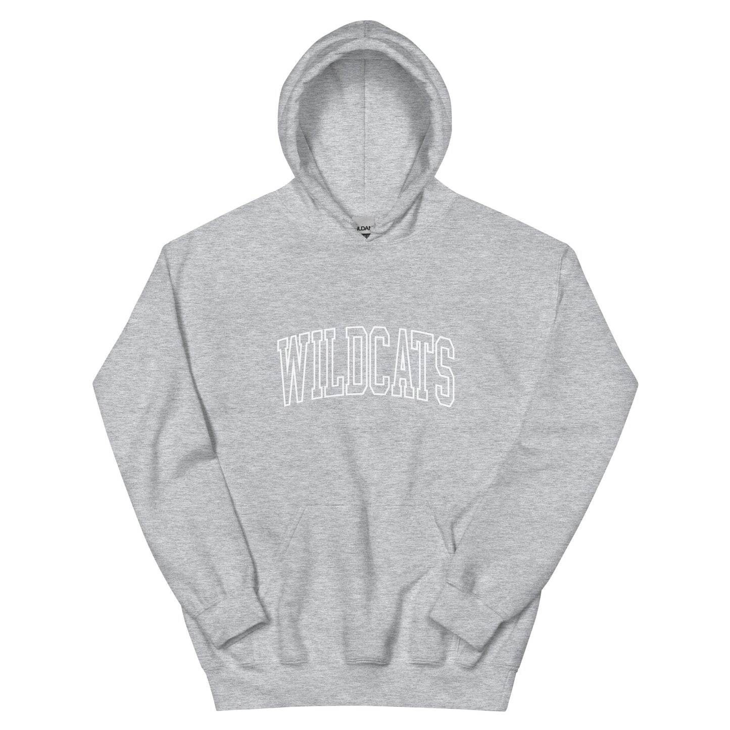 Wildcats Large Font White Unisex Hoodie