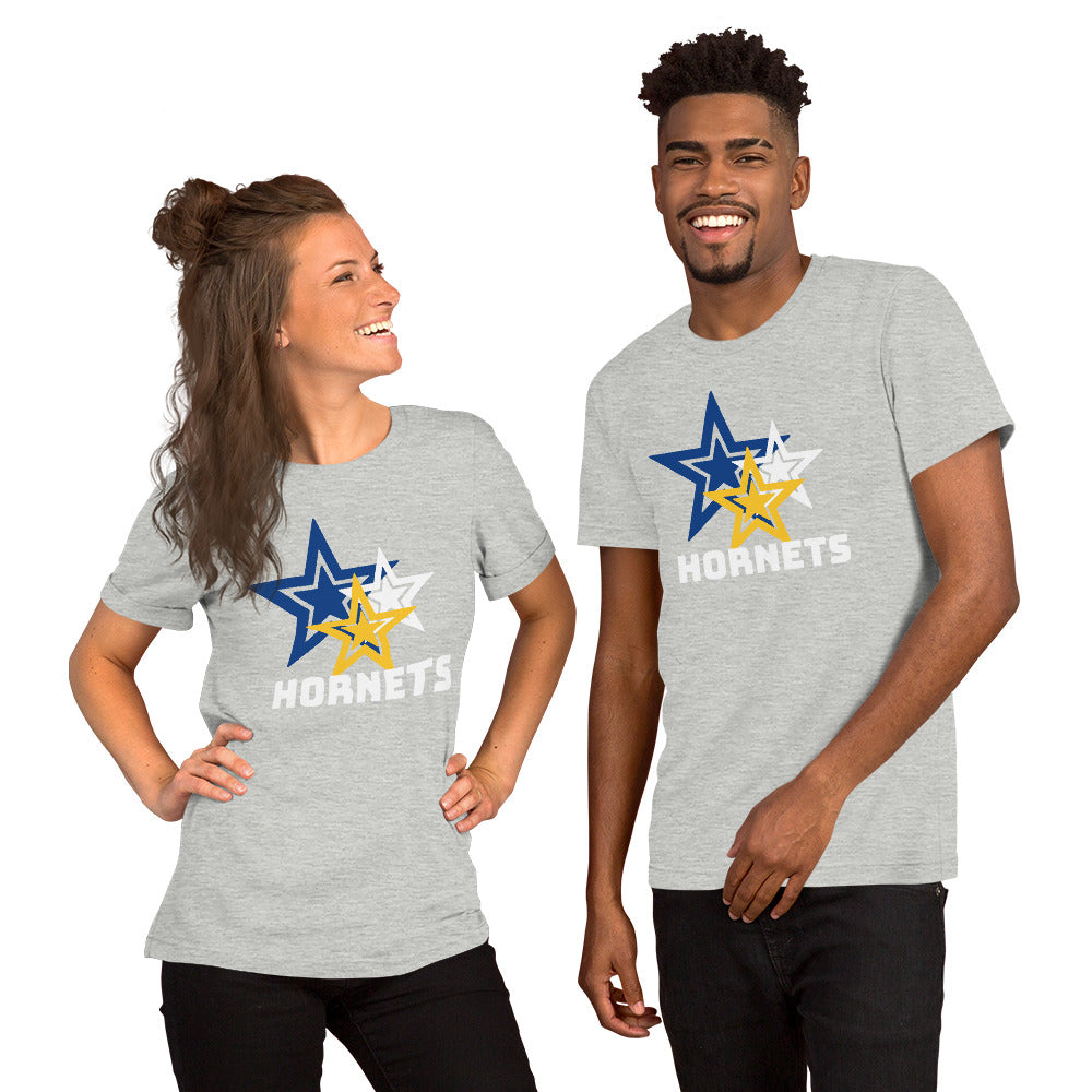 Hornets Blue and Gold Stars shirt- Bella Canvas