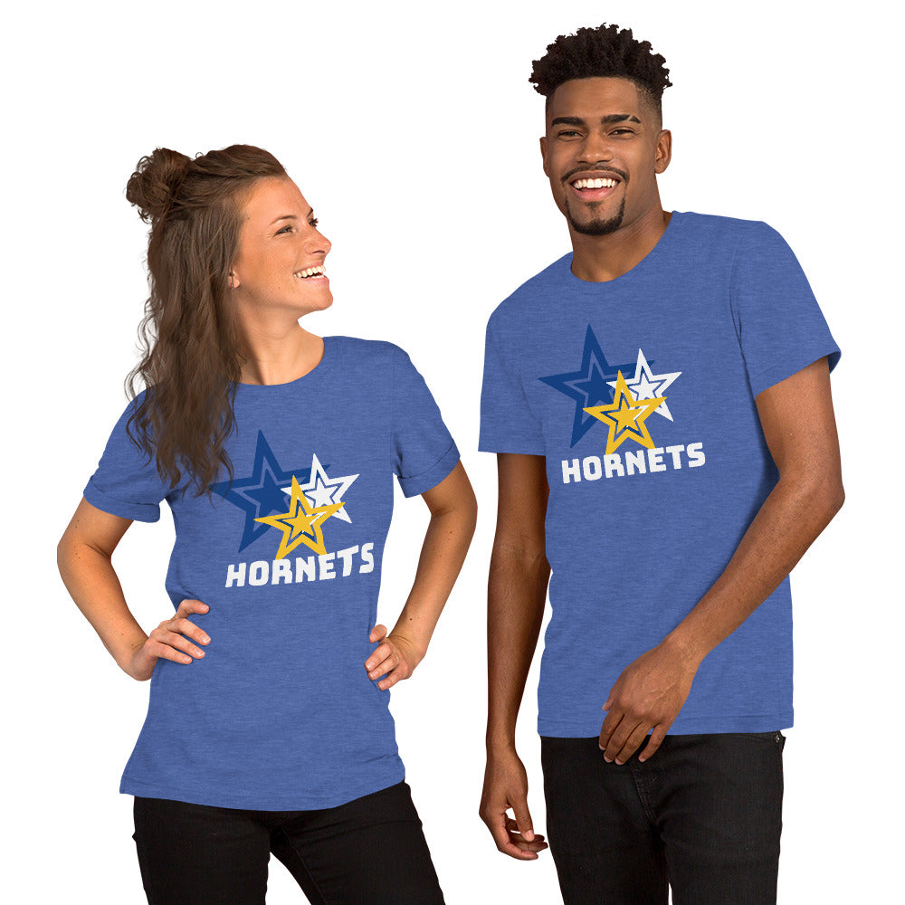 Hornets Blue and Gold Stars shirt- Bella Canvas