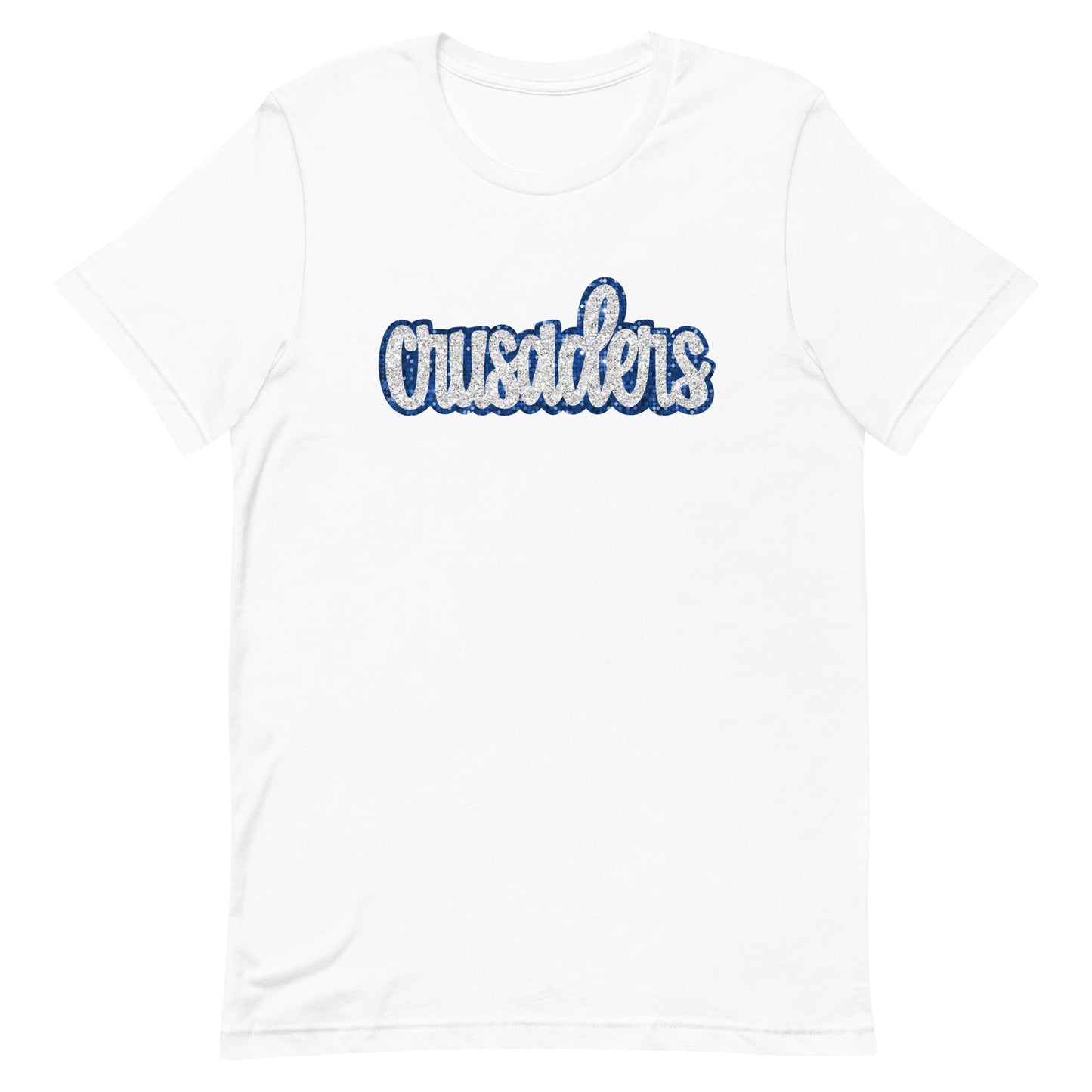 Crusaders Blue/White Sequin look Unisex t-shirt