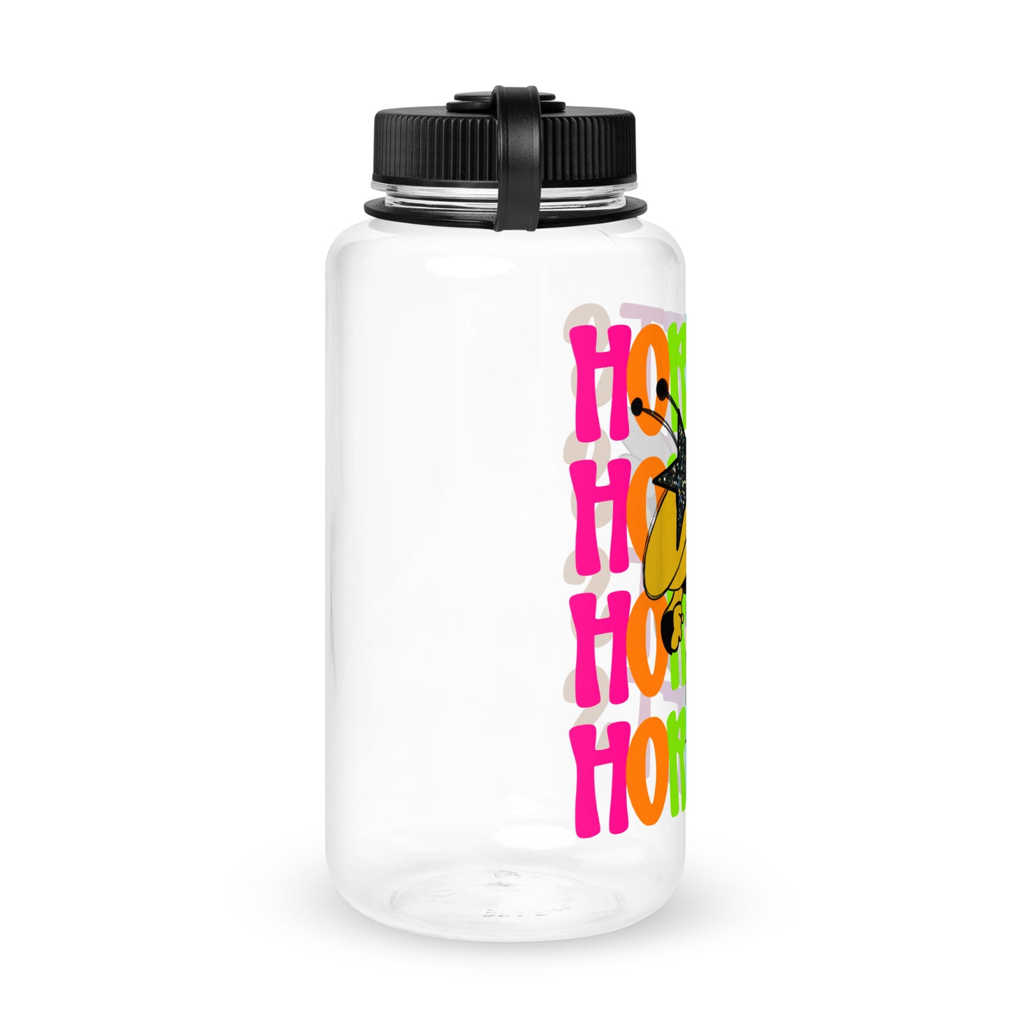 Neon Hornets Wide mouth plastic water bottle