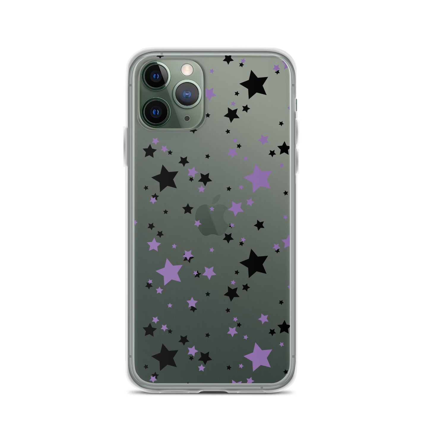 Purple and Black clear stars iPhone case