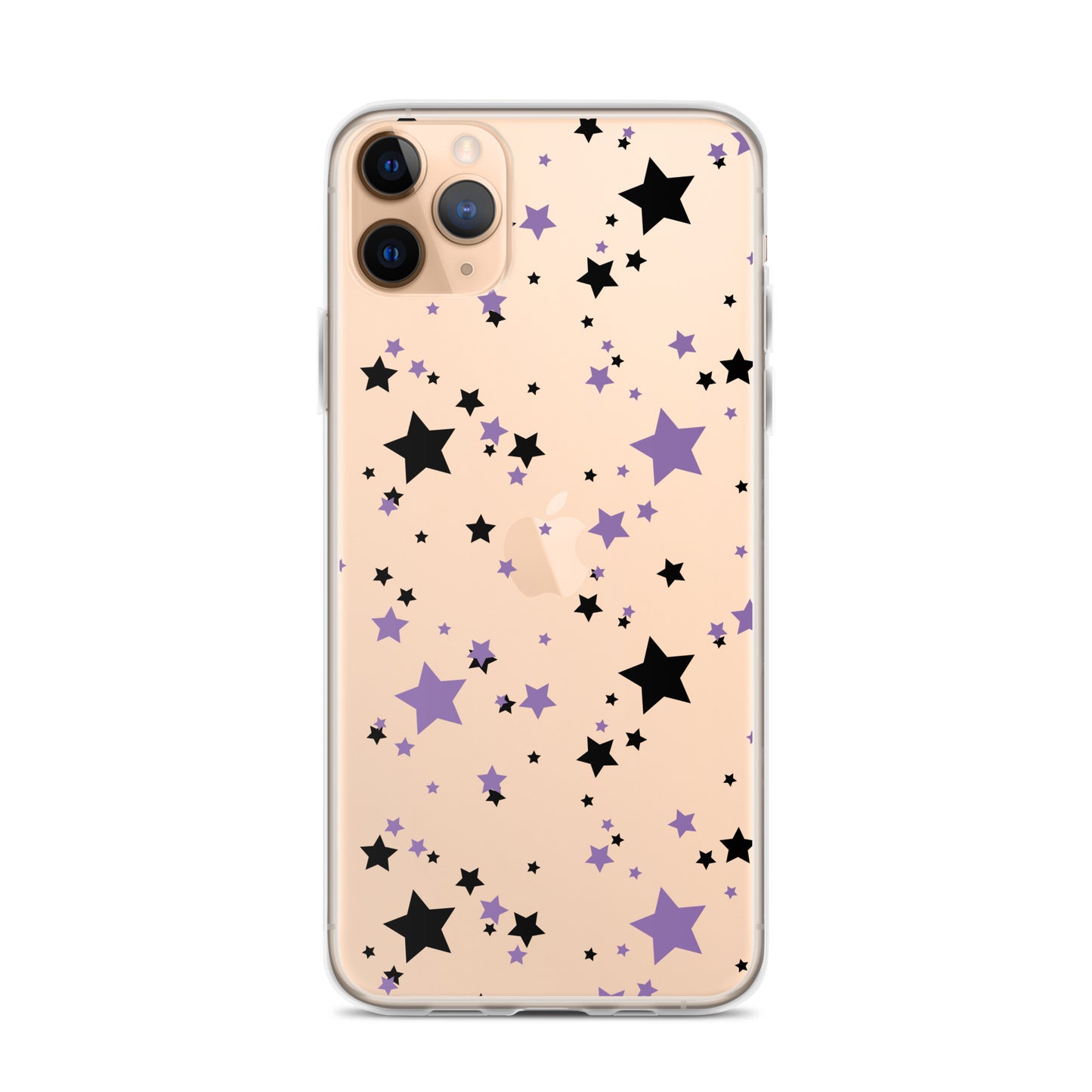 Purple and Black clear stars iPhone case