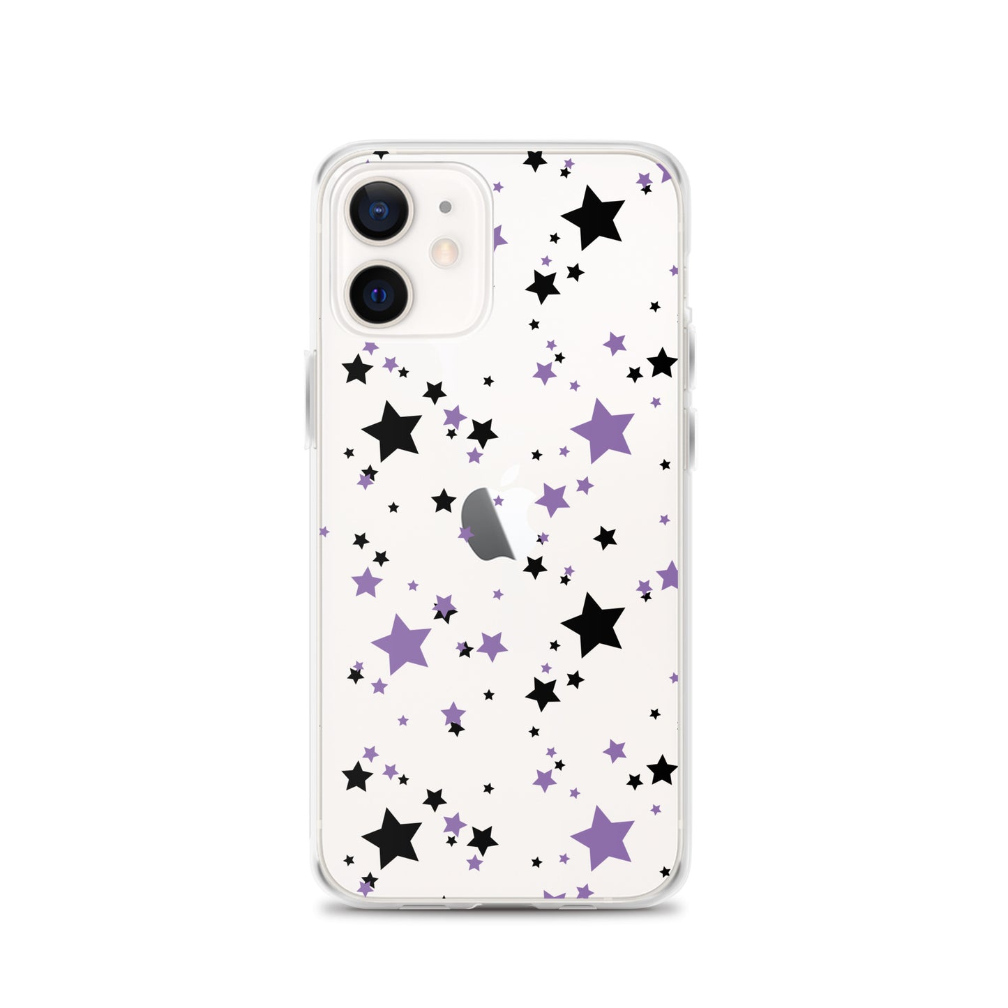 Purple and Black clear stars iPhone case