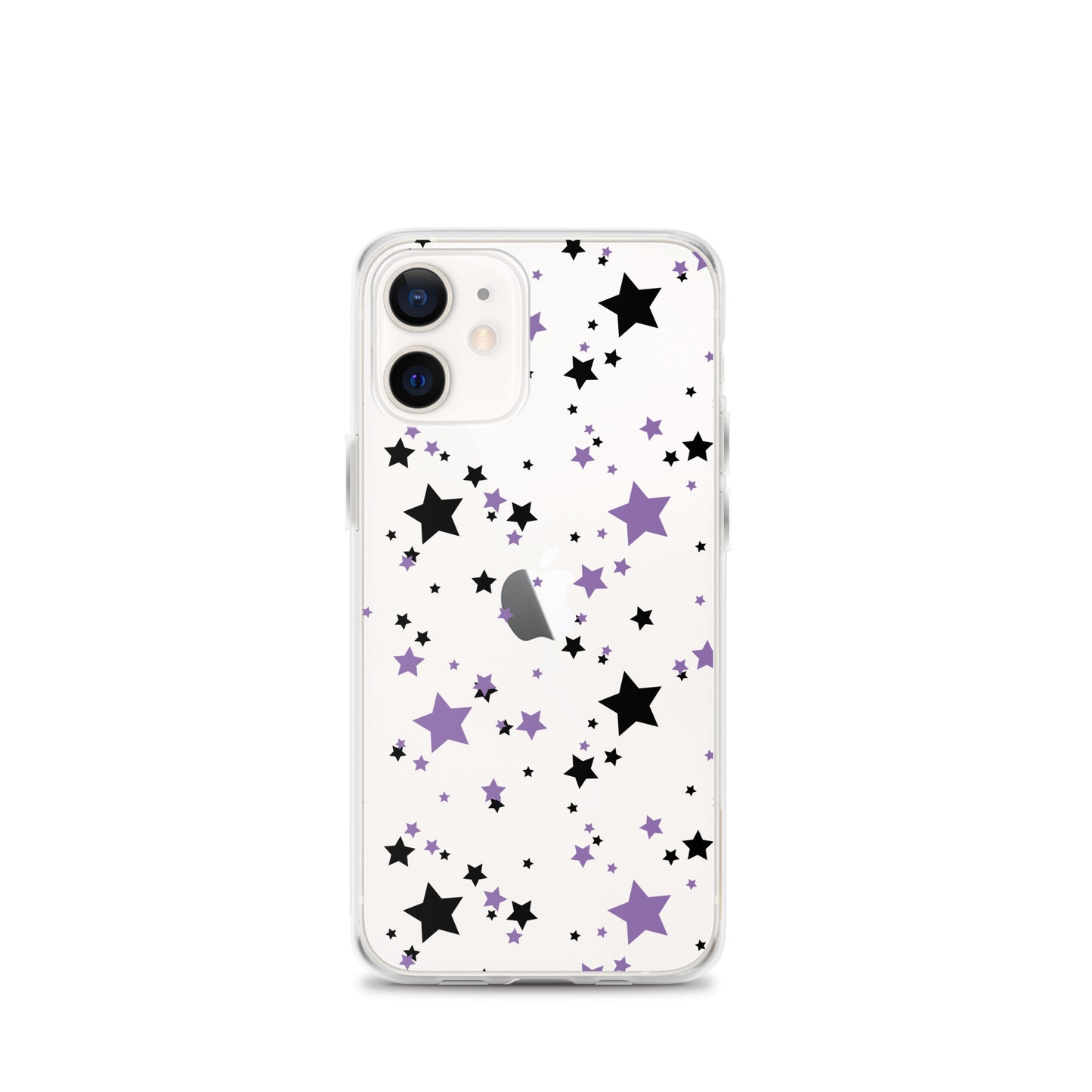 Purple and Black clear stars iPhone case