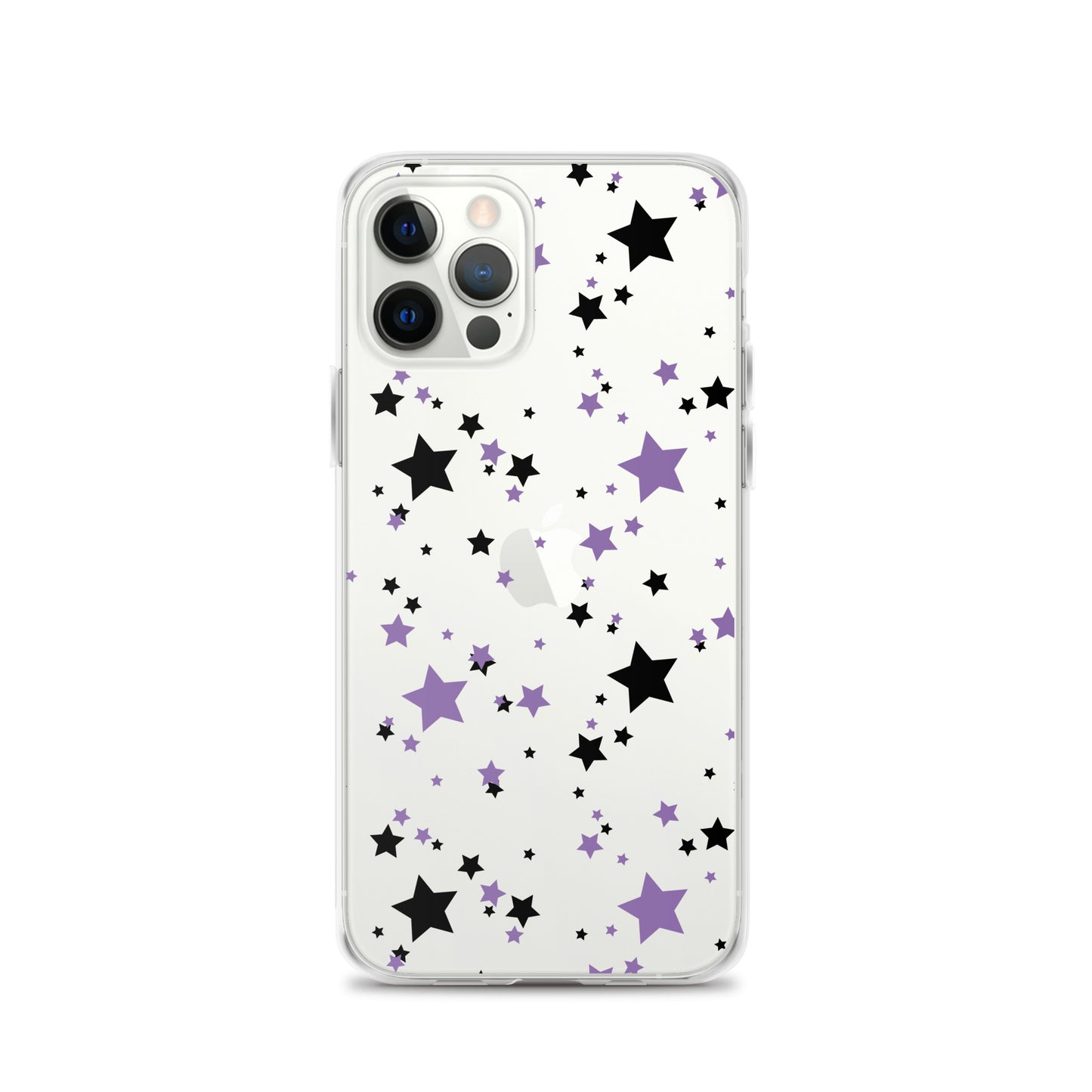 Purple and Black clear stars iPhone case