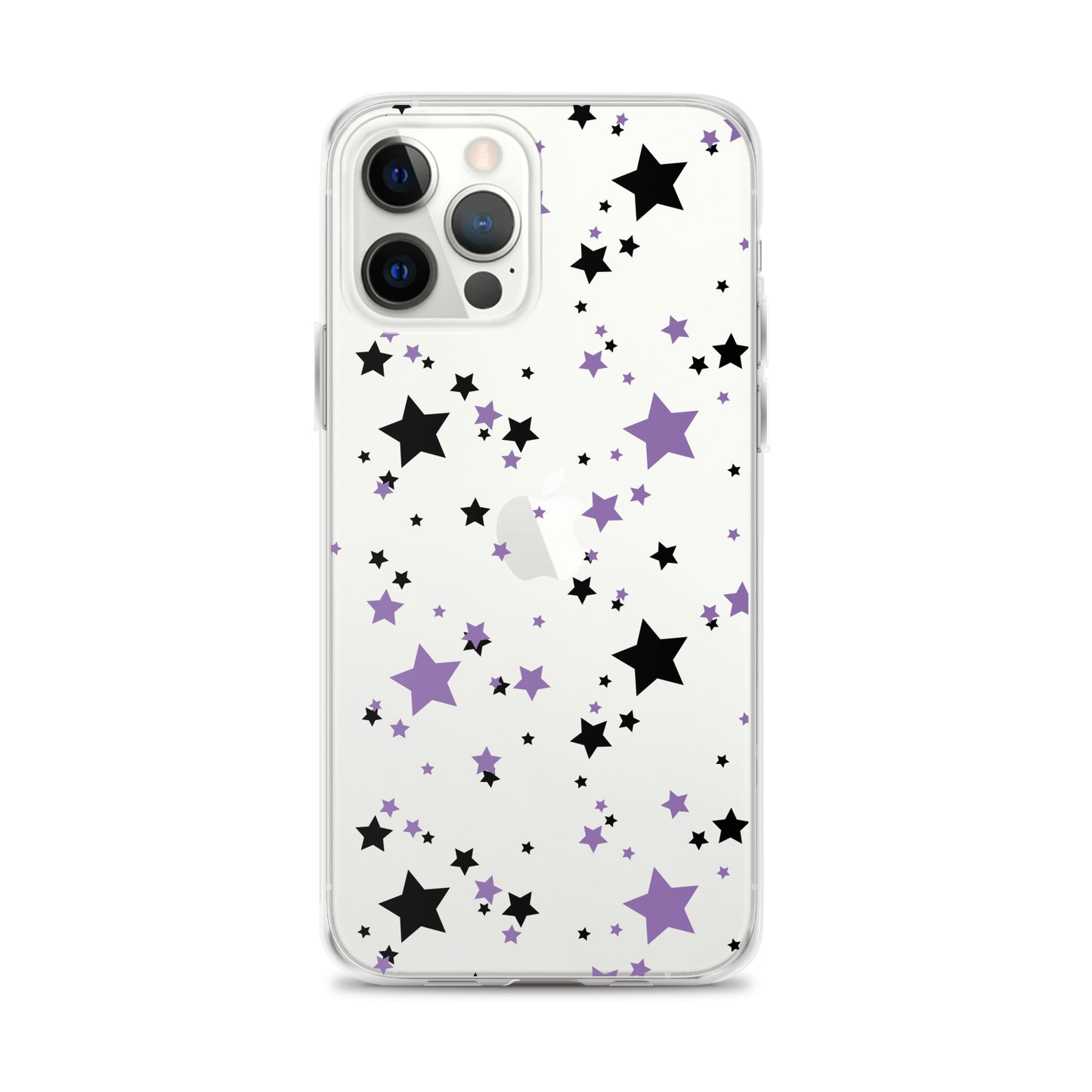 Purple and Black clear stars iPhone case