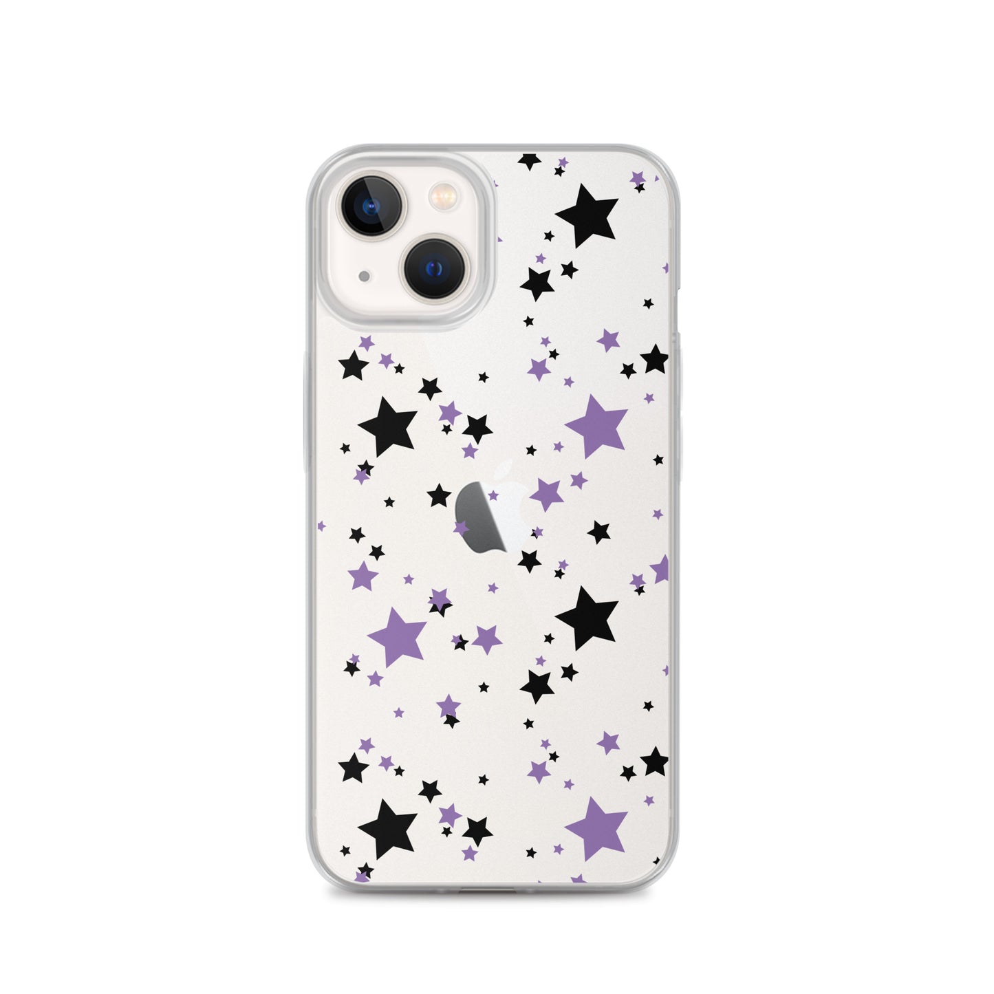 Purple and Black clear stars iPhone case