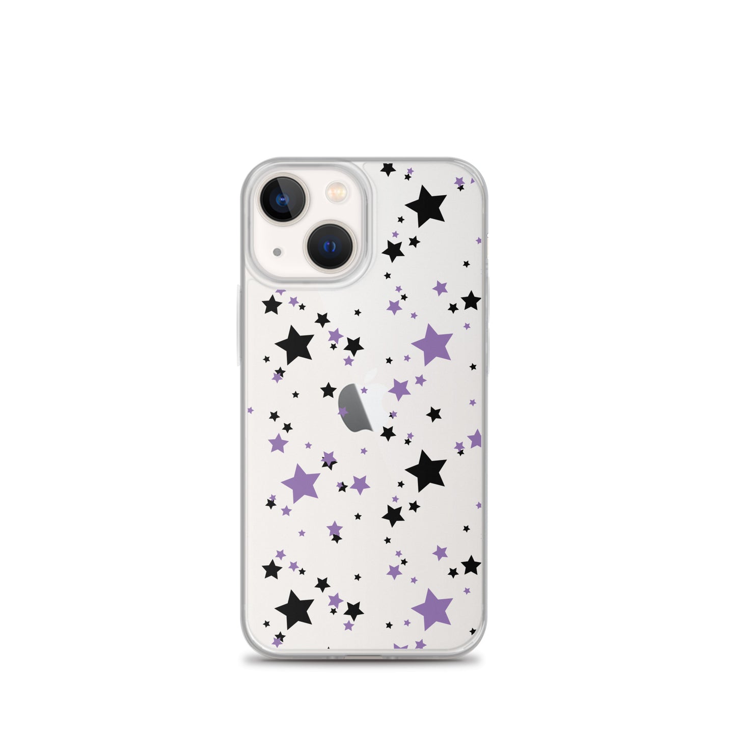 Purple and Black clear stars iPhone case