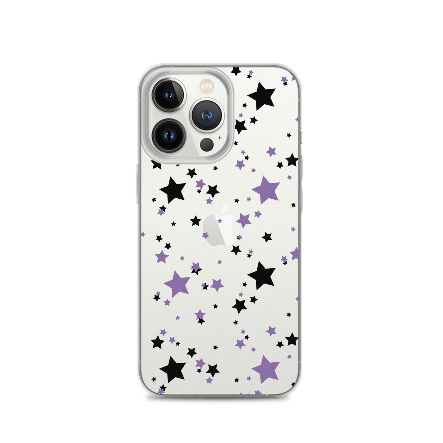 Purple and Black clear stars iPhone case