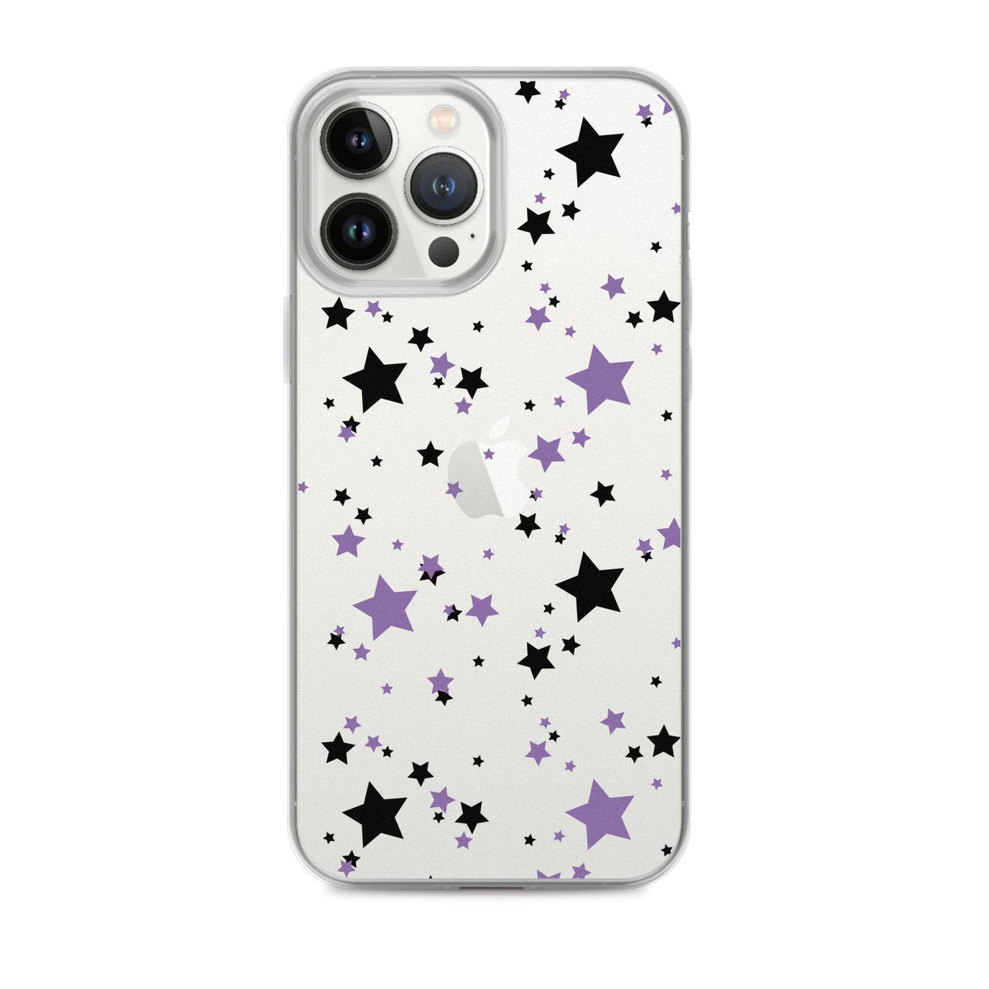 Purple and Black clear stars iPhone case