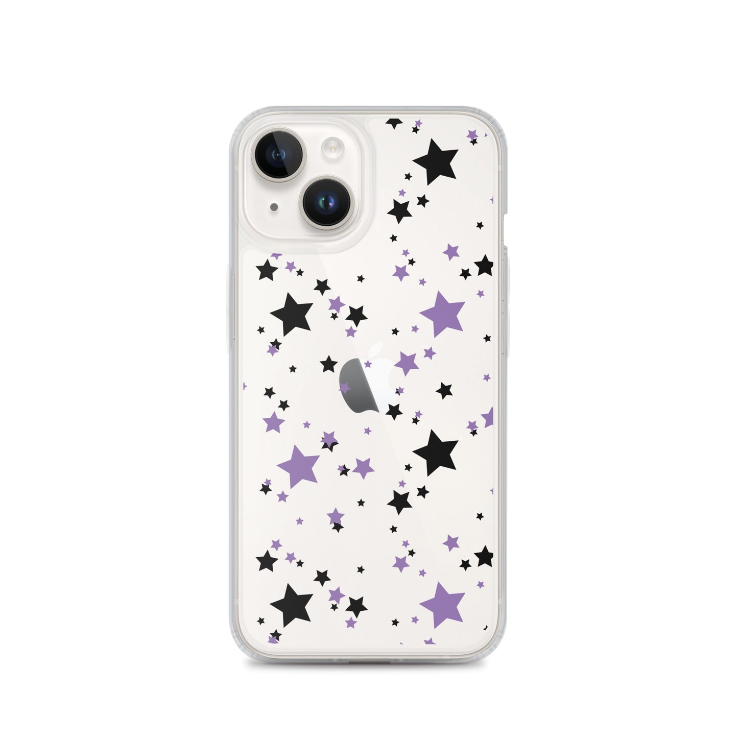 Purple and Black clear stars iPhone case