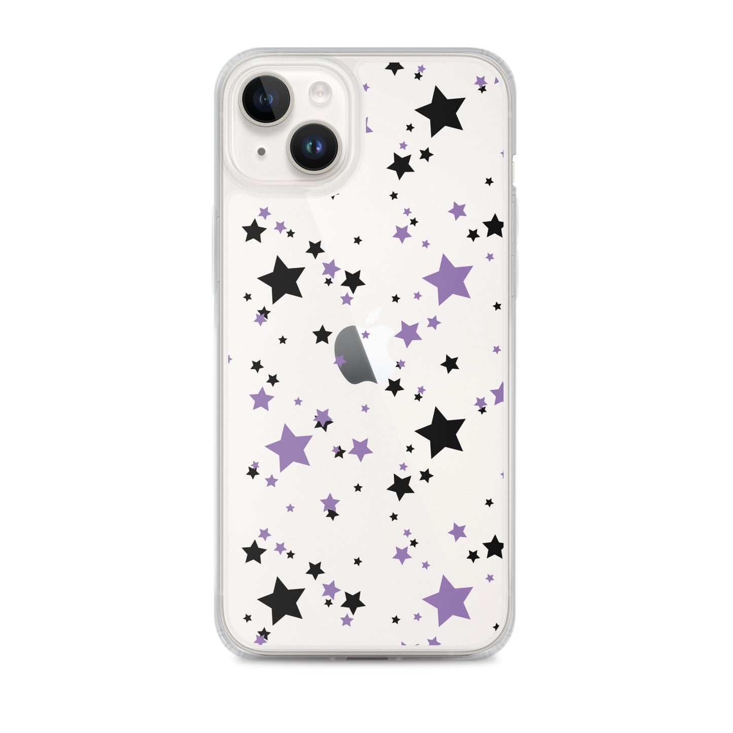 Purple and Black clear stars iPhone case