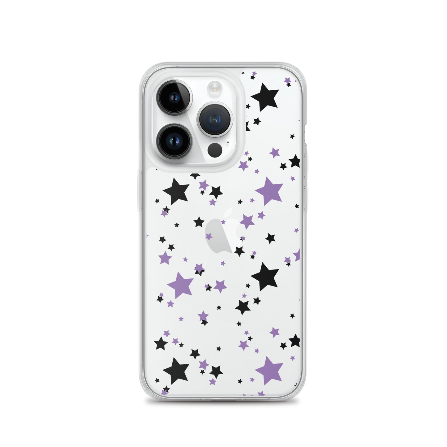 Purple and Black clear stars iPhone case