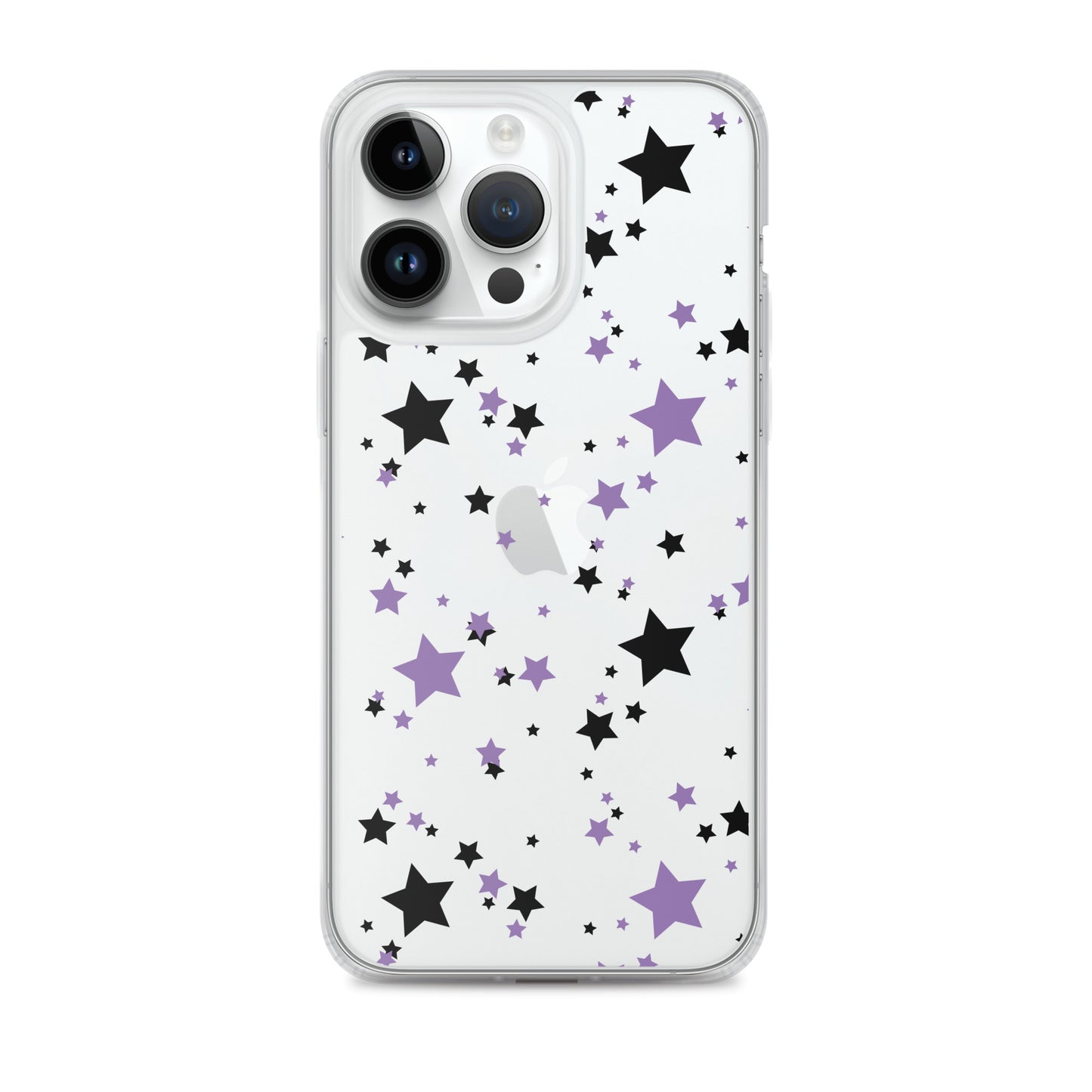 Purple and Black clear stars iPhone case