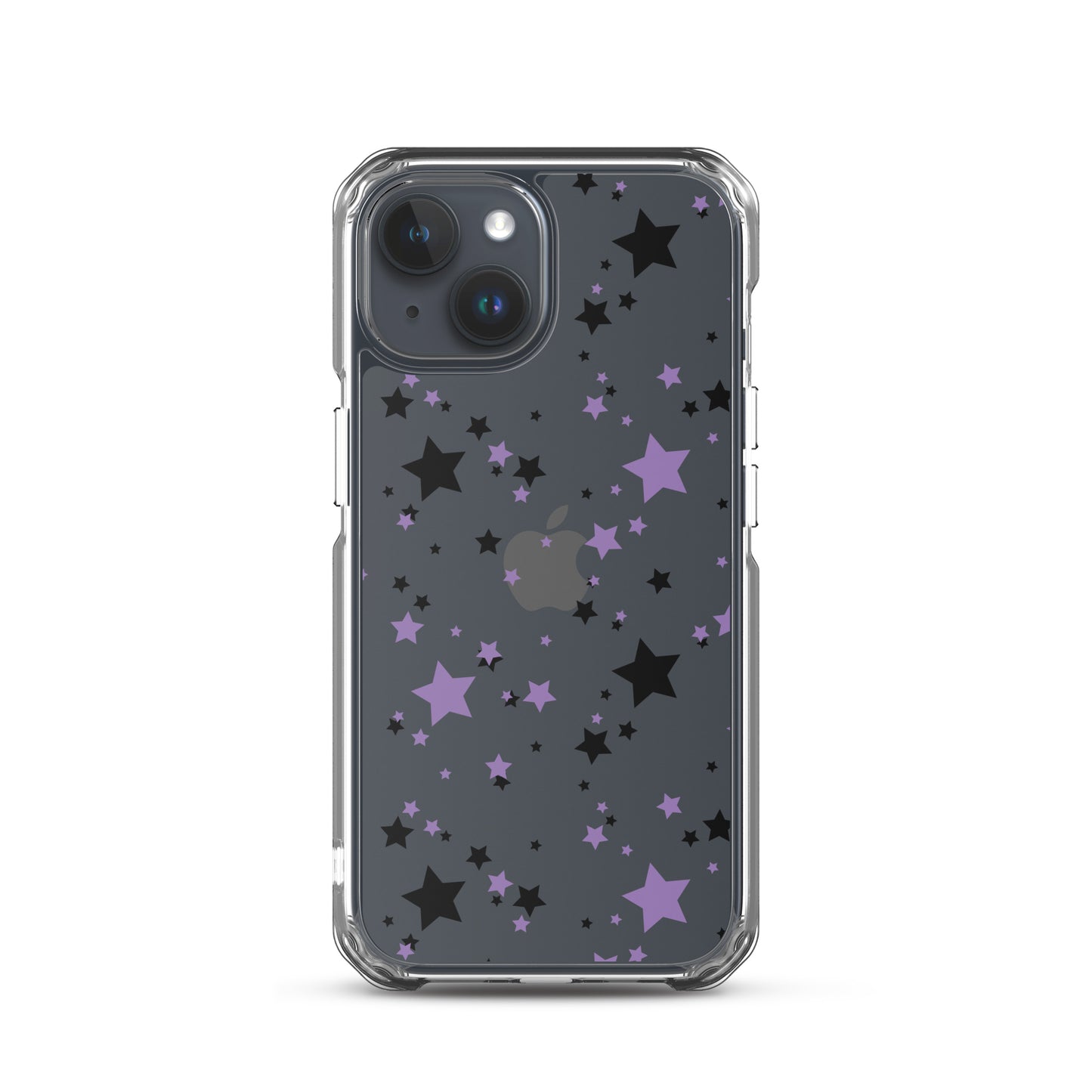 Purple and Black clear stars iPhone case