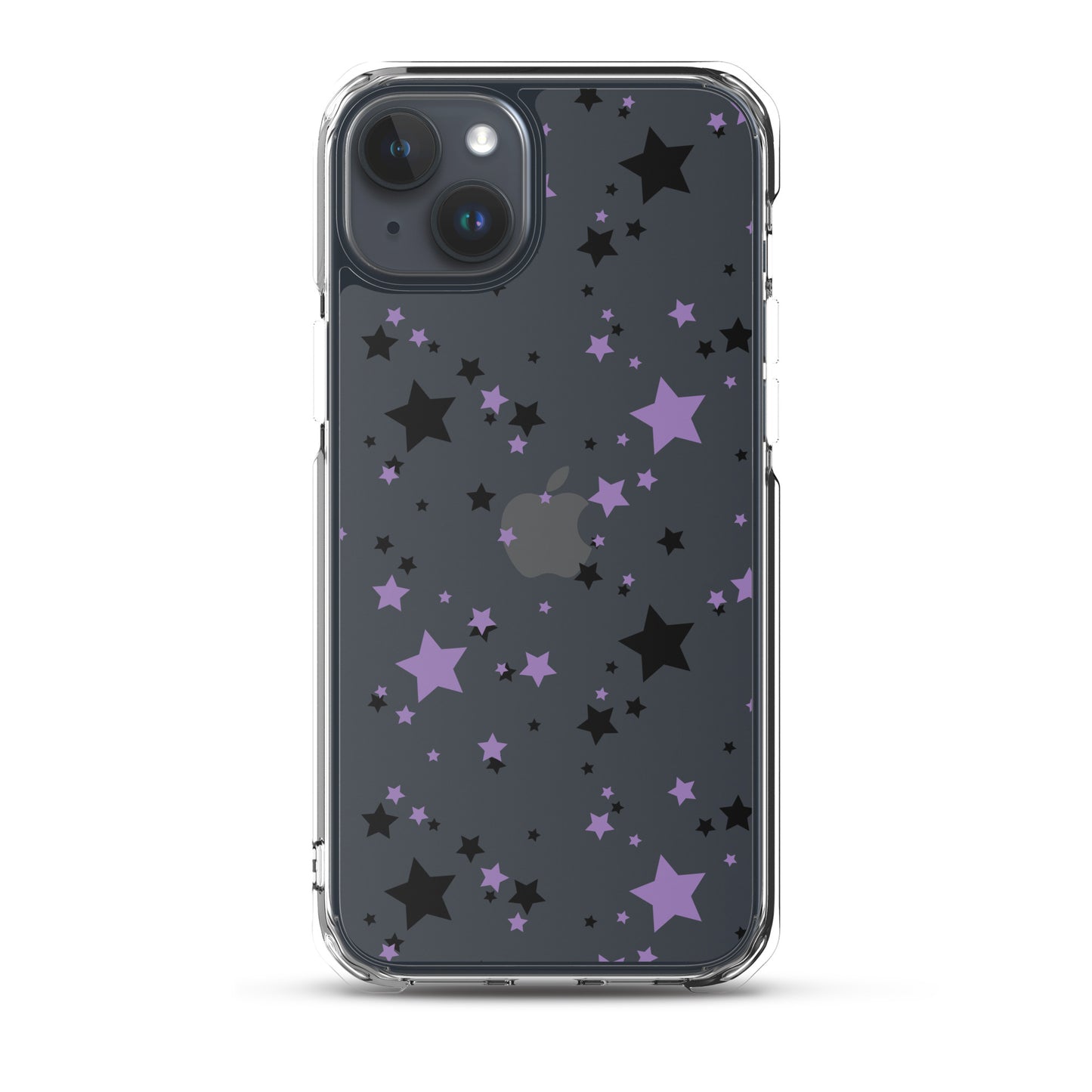 Purple and Black clear stars iPhone case