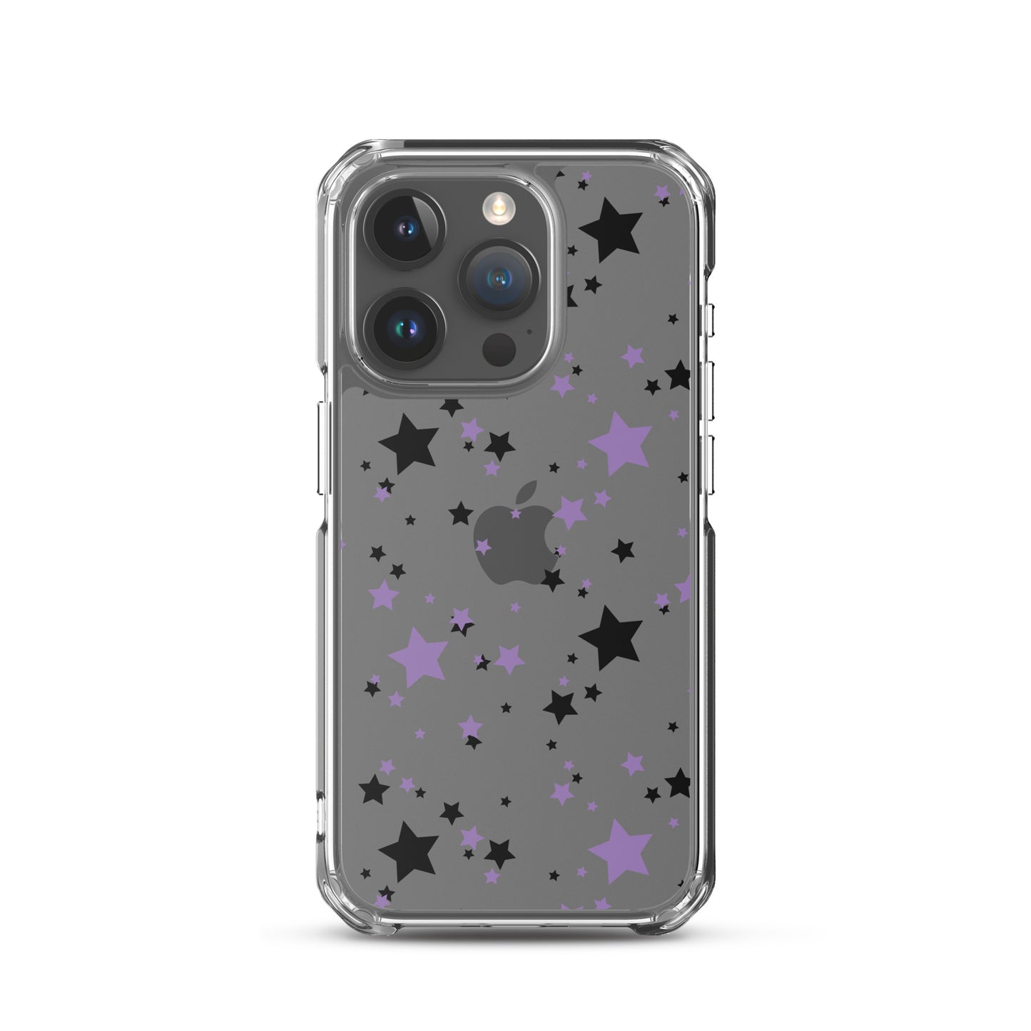 Purple and Black clear stars iPhone case