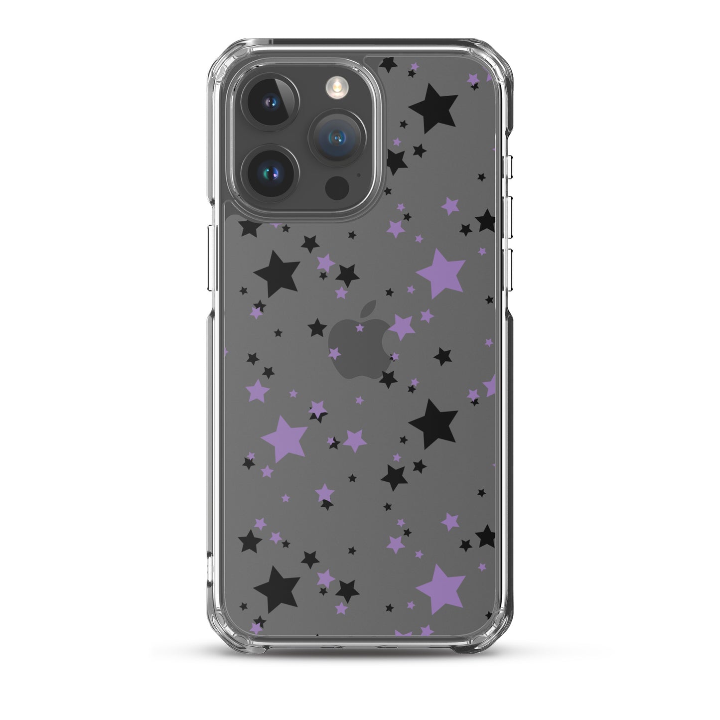 Purple and Black clear stars iPhone case