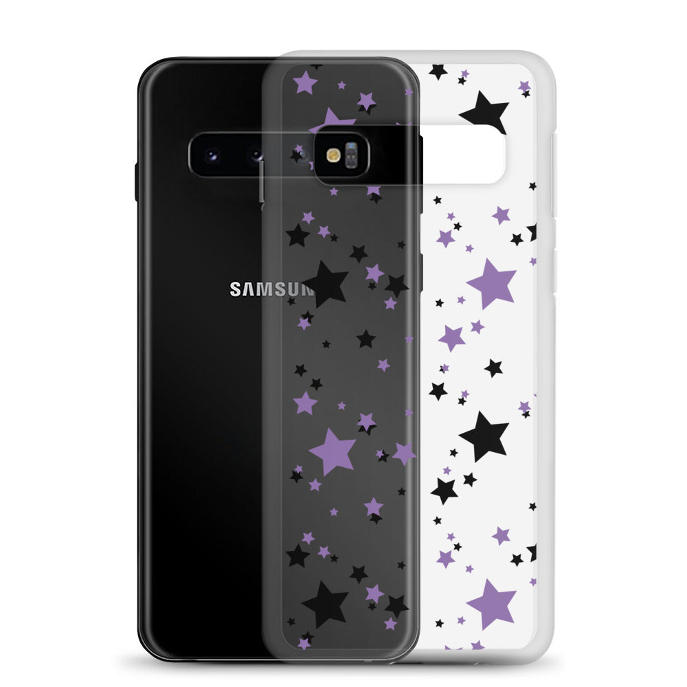 Black and Purple Stars Clear Case for Samsung®