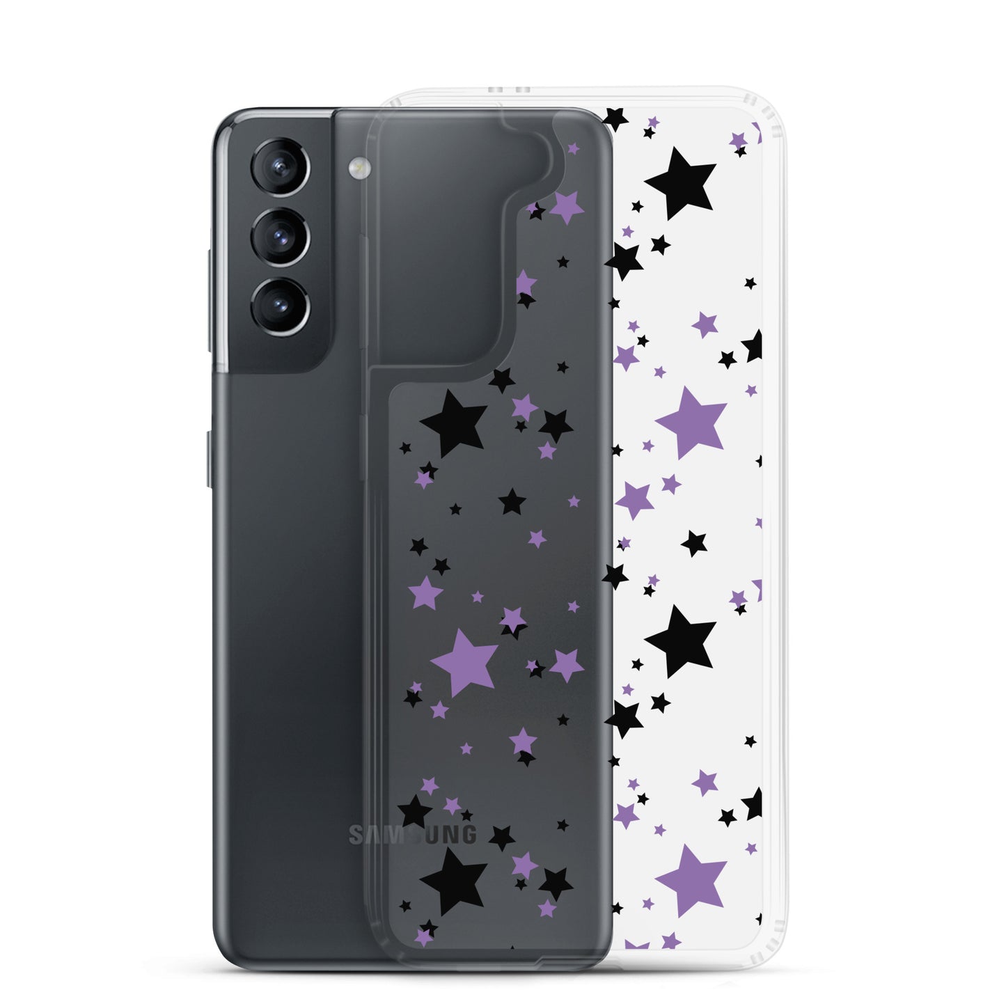 Black and Purple Stars Clear Case for Samsung®