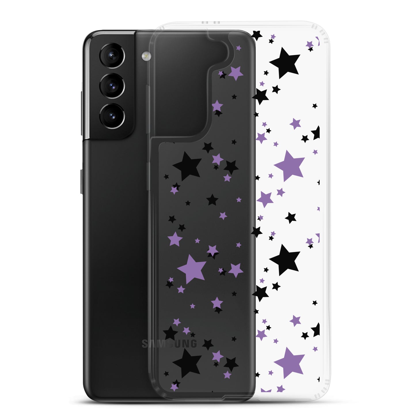 Black and Purple Stars Clear Case for Samsung®