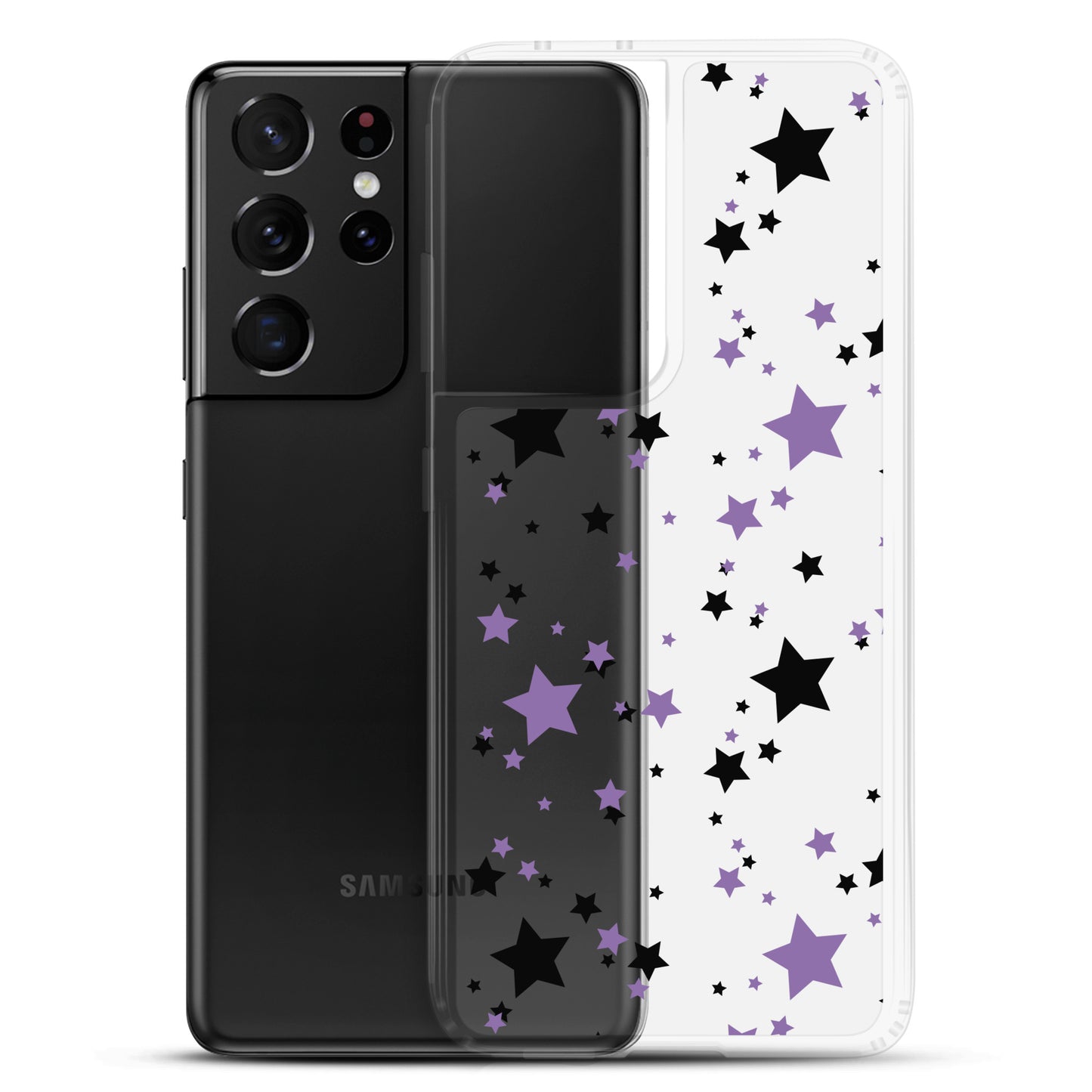 Black and Purple Stars Clear Case for Samsung®