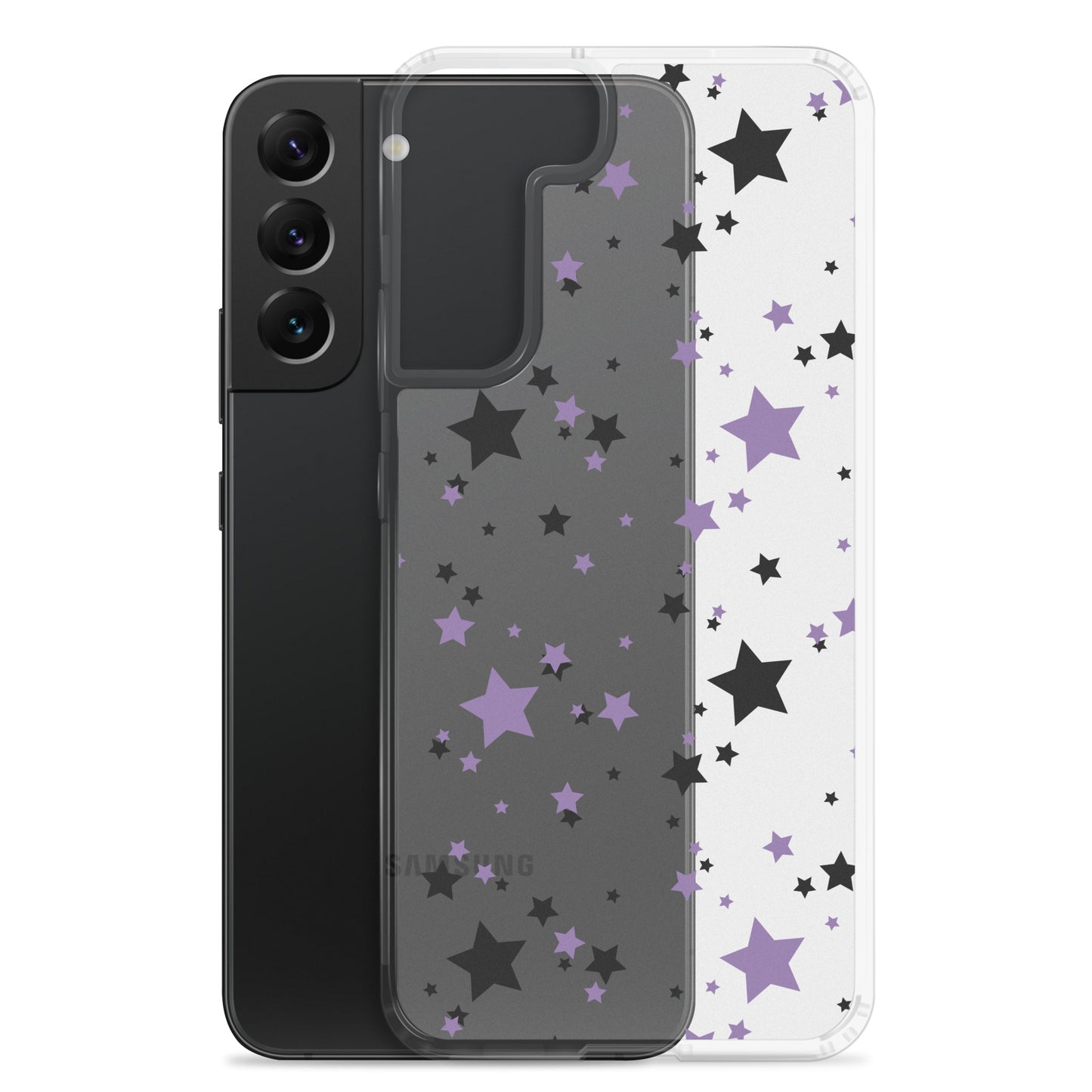 Black and Purple Stars Clear Case for Samsung®