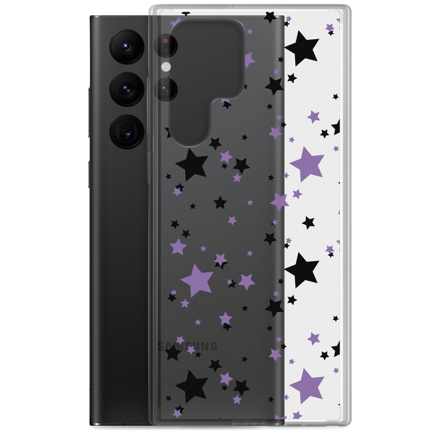 Black and Purple Stars Clear Case for Samsung®