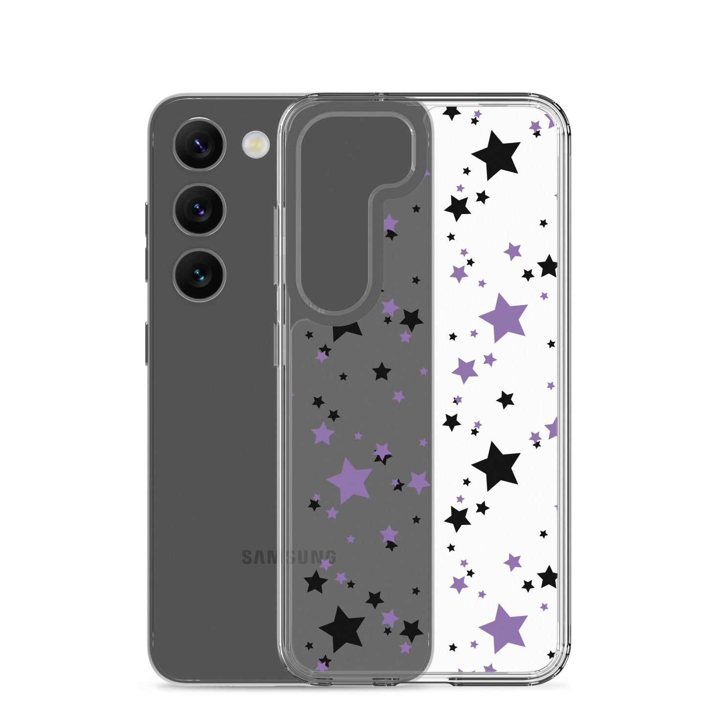 Black and Purple Stars Clear Case for Samsung®