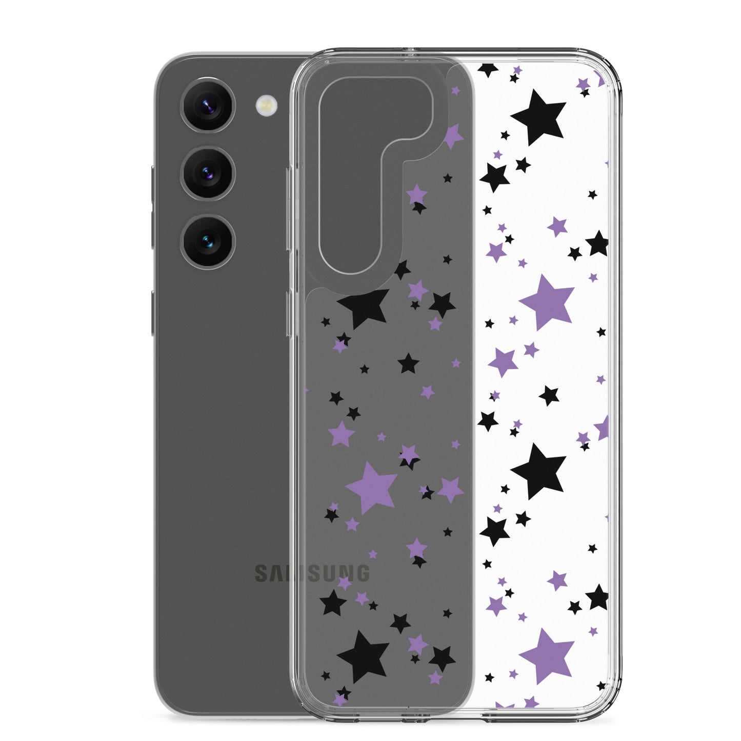 Black and Purple Stars Clear Case for Samsung®