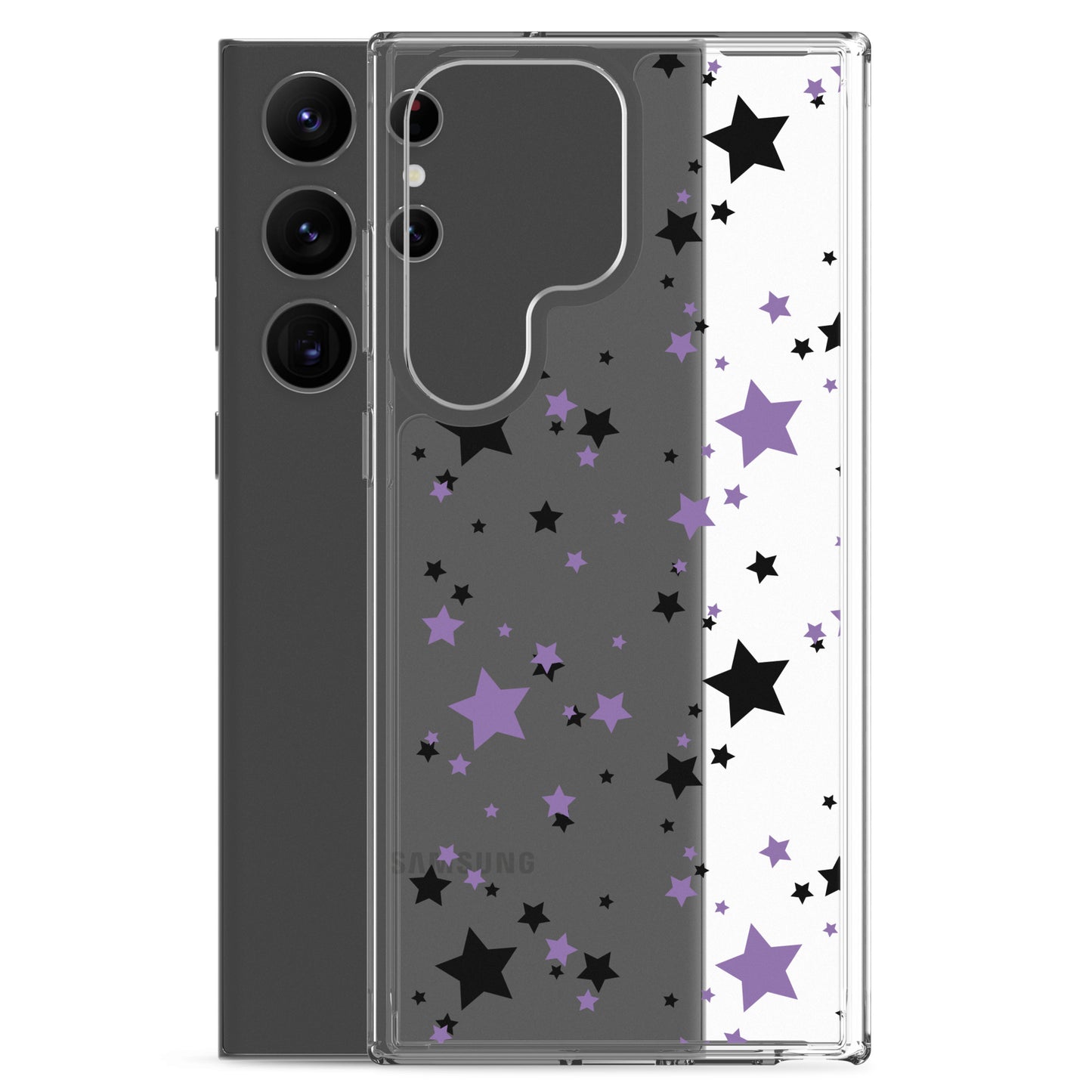 Black and Purple Stars Clear Case for Samsung®