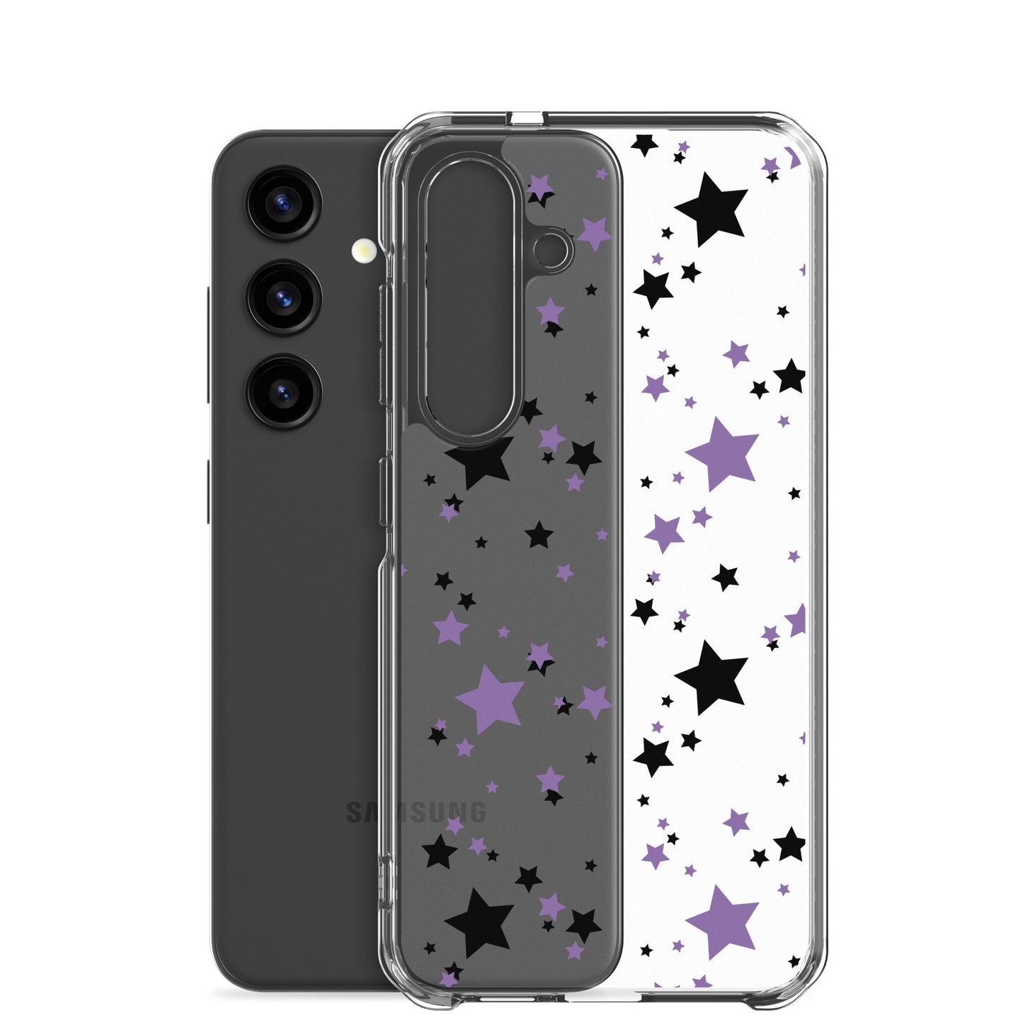 Black and Purple Stars Clear Case for Samsung®